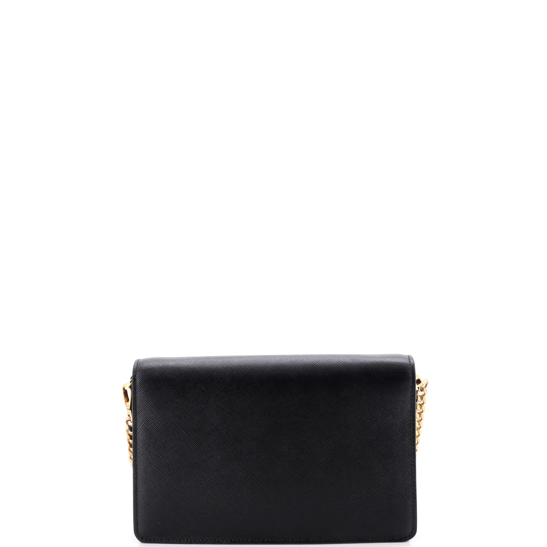 Triangle Logo Plaque Envelope Chain Shoulder Bag Saffiano Leather - Image 3