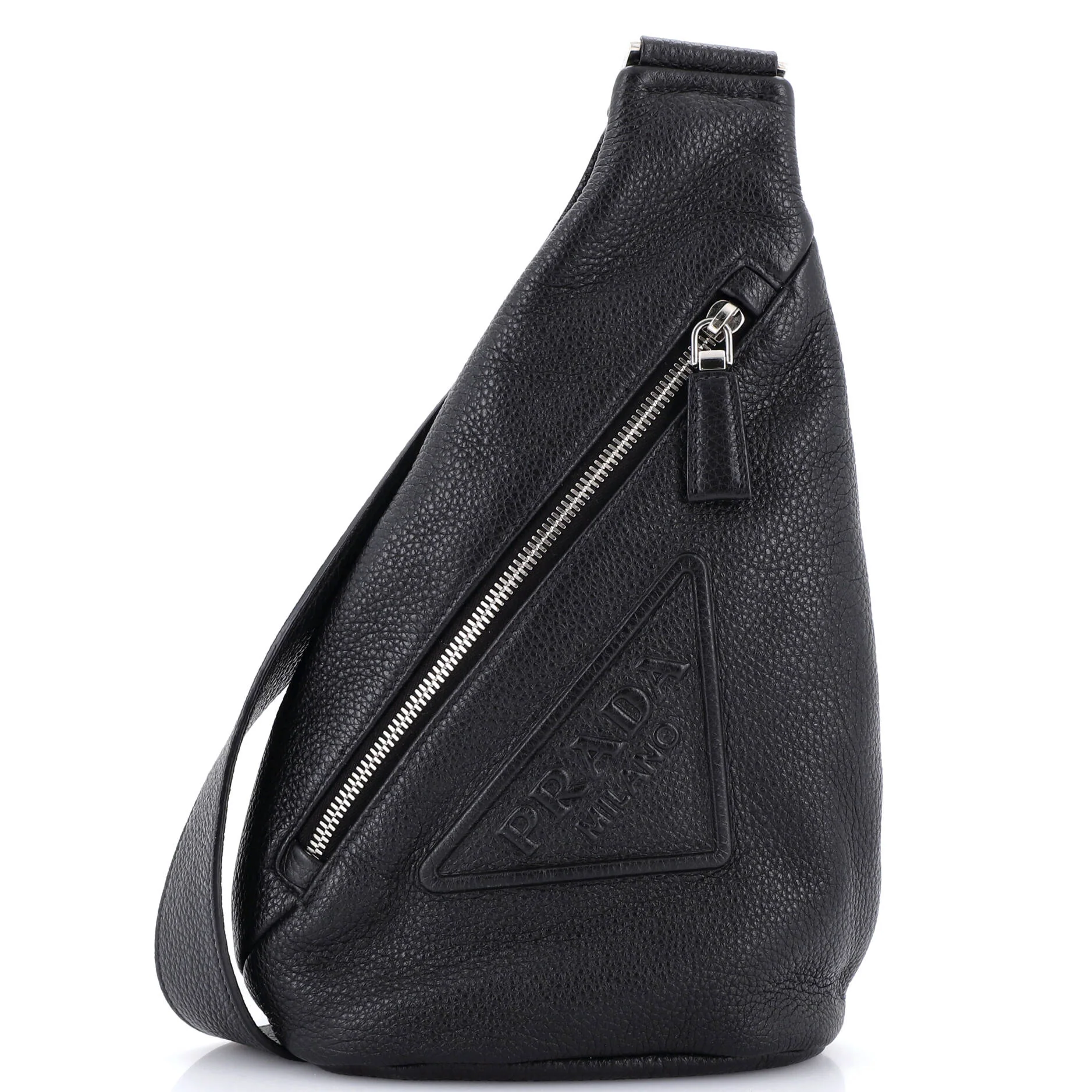 Triangle Logo Sling Bag Leather