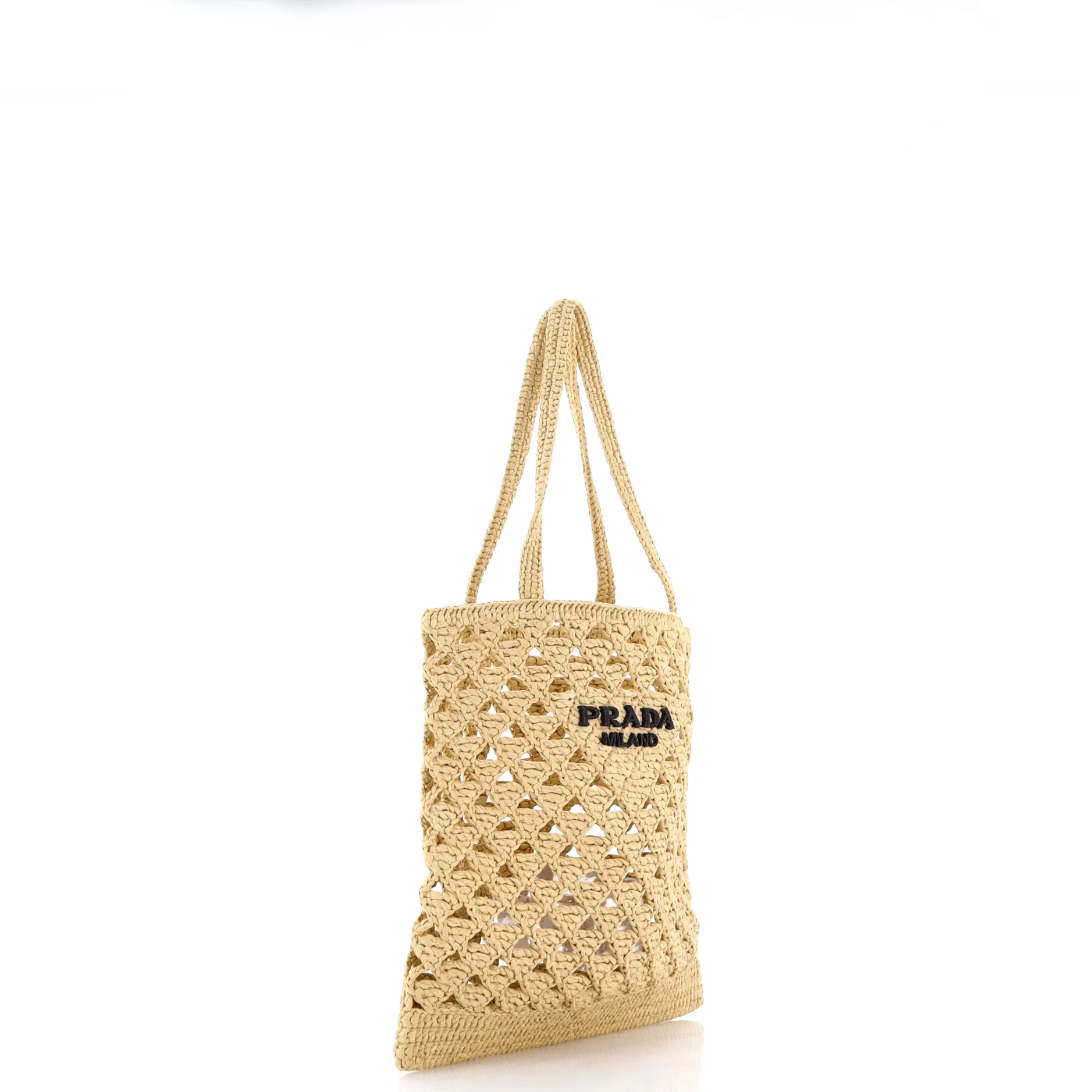 Triangle Logo Tote Raffia Crochet Small - Image 2