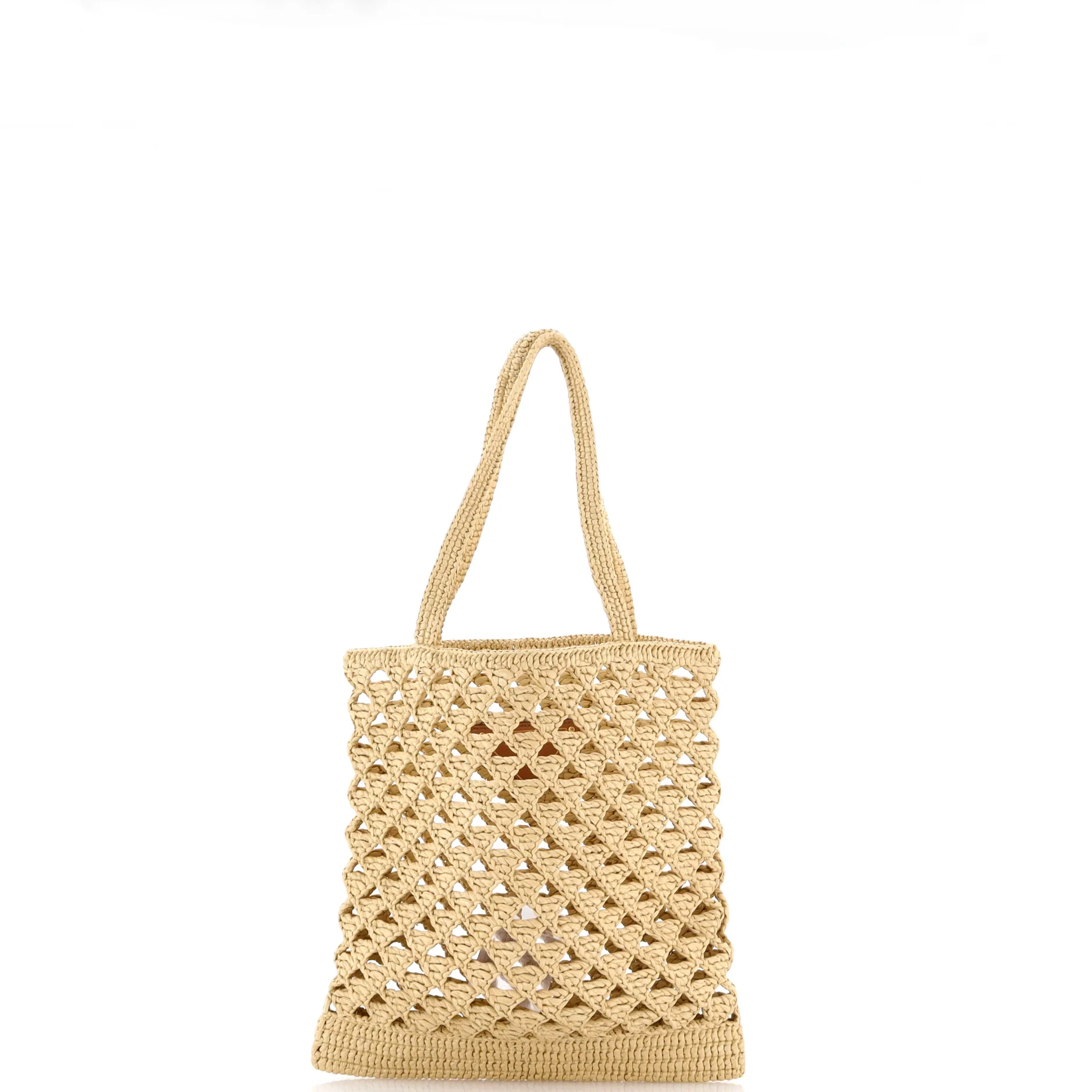 Triangle Logo Tote Raffia Crochet Small - Image 3