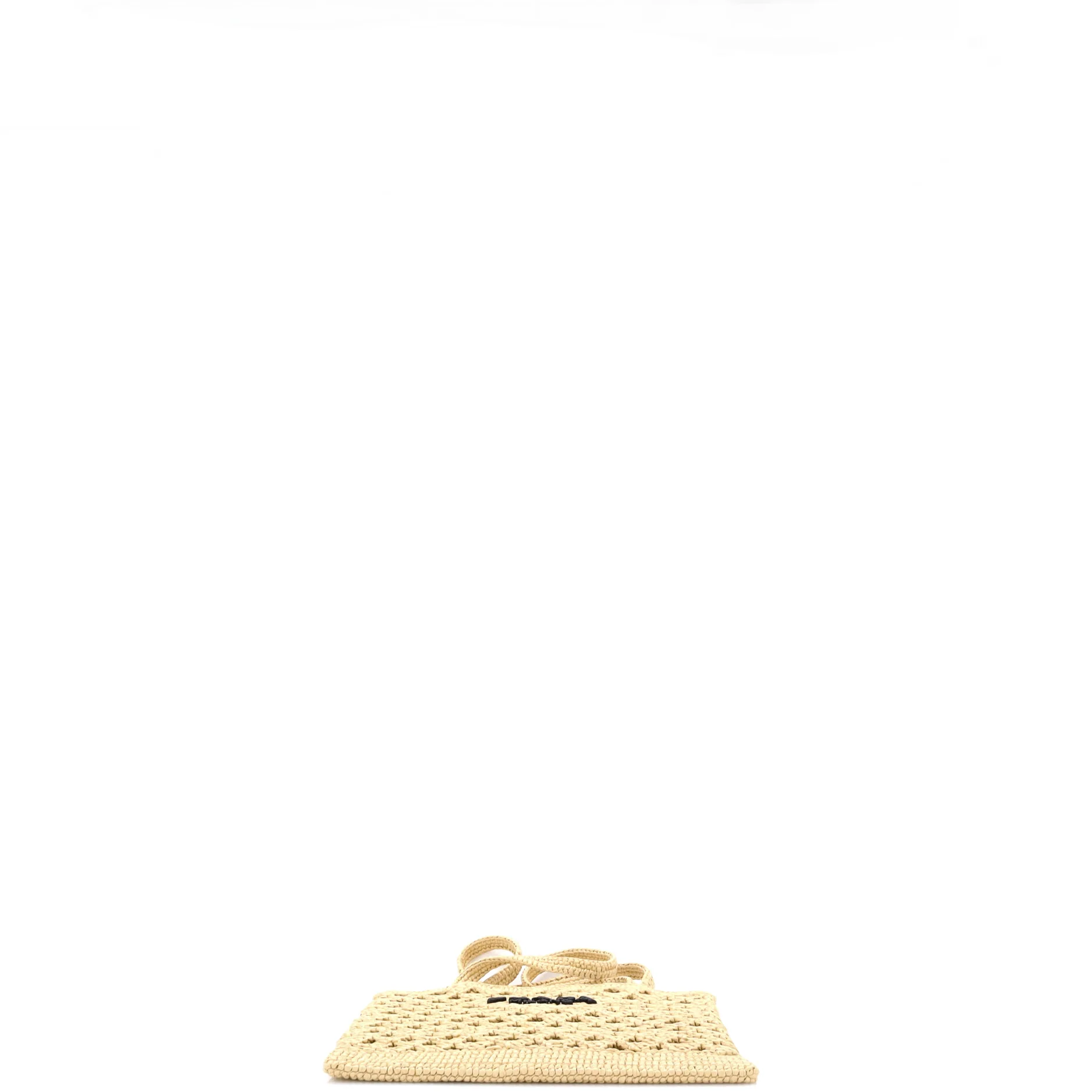 Triangle Logo Tote Raffia Crochet Small - Image 4