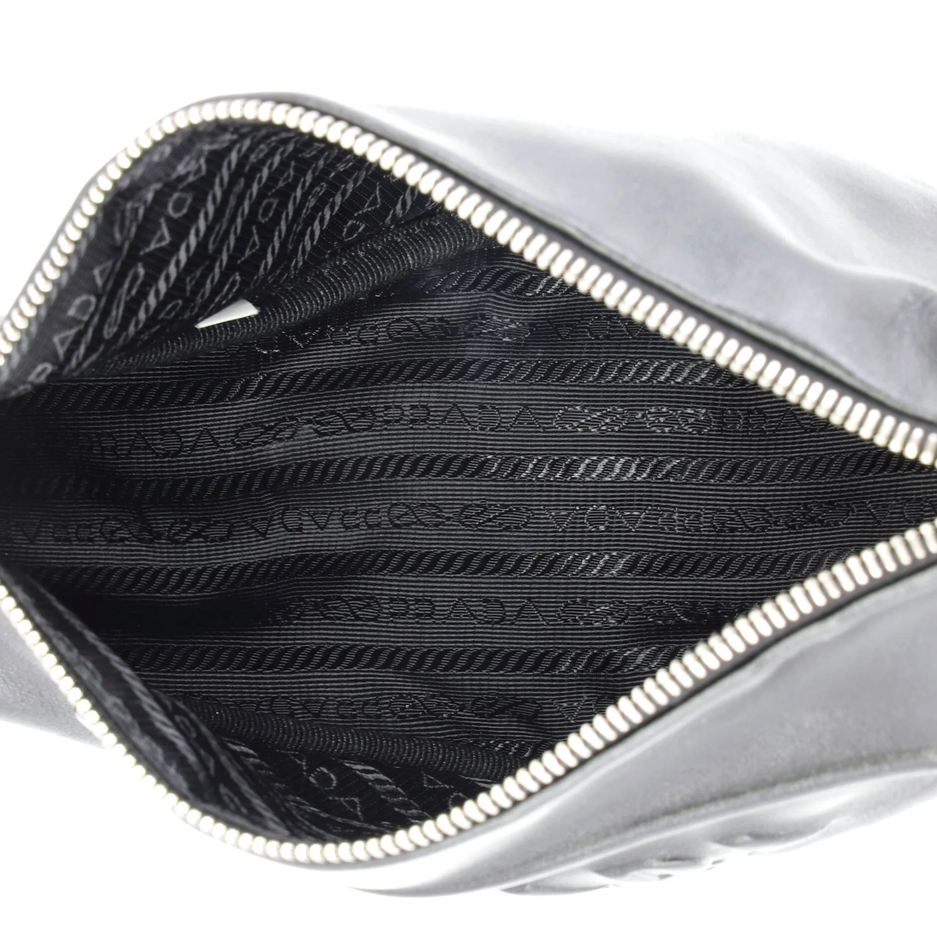 Triangle Logo Zip Crossbody Bag Embossed Leather Mini - Image 5