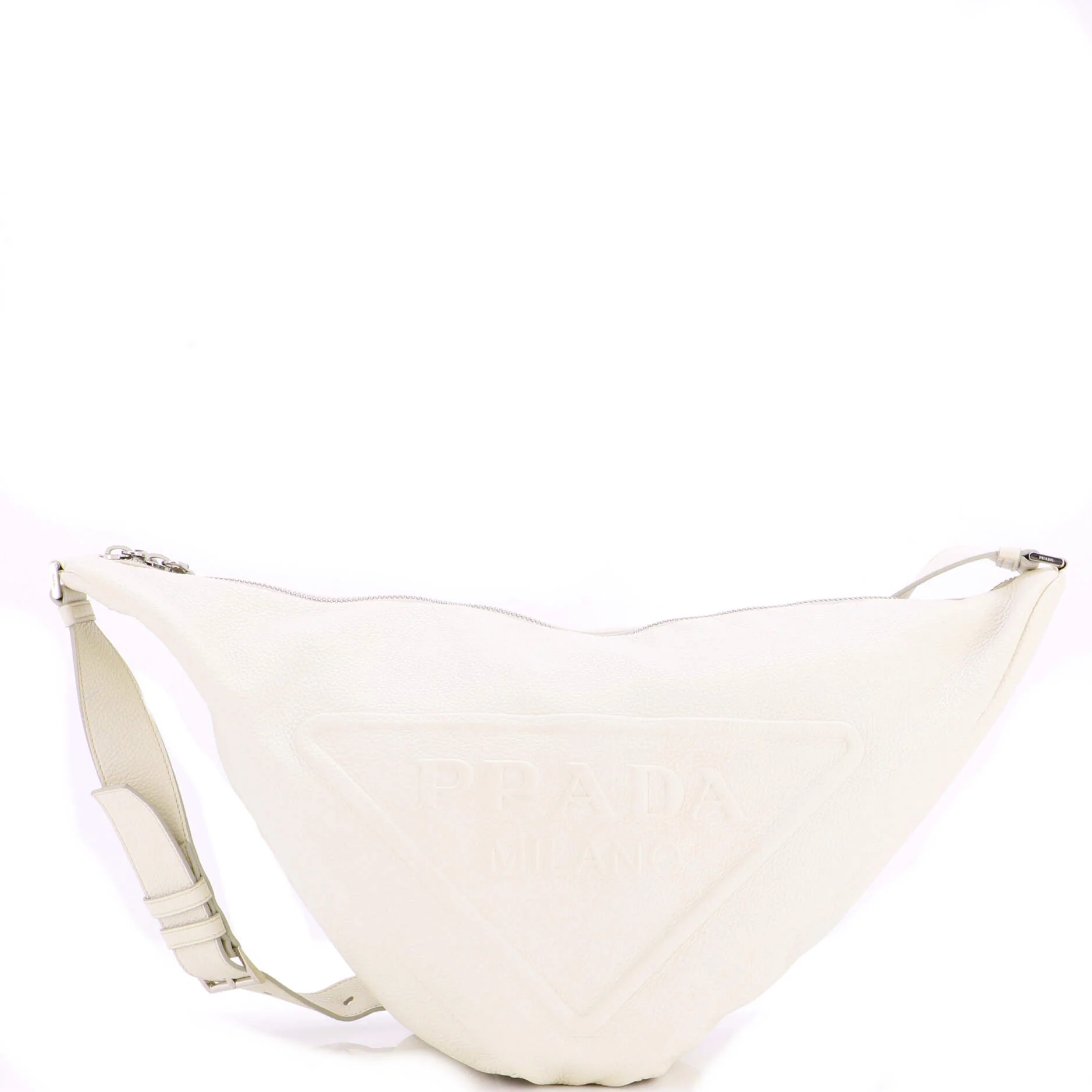 Triangle Logo Zip Messenger Leather Large