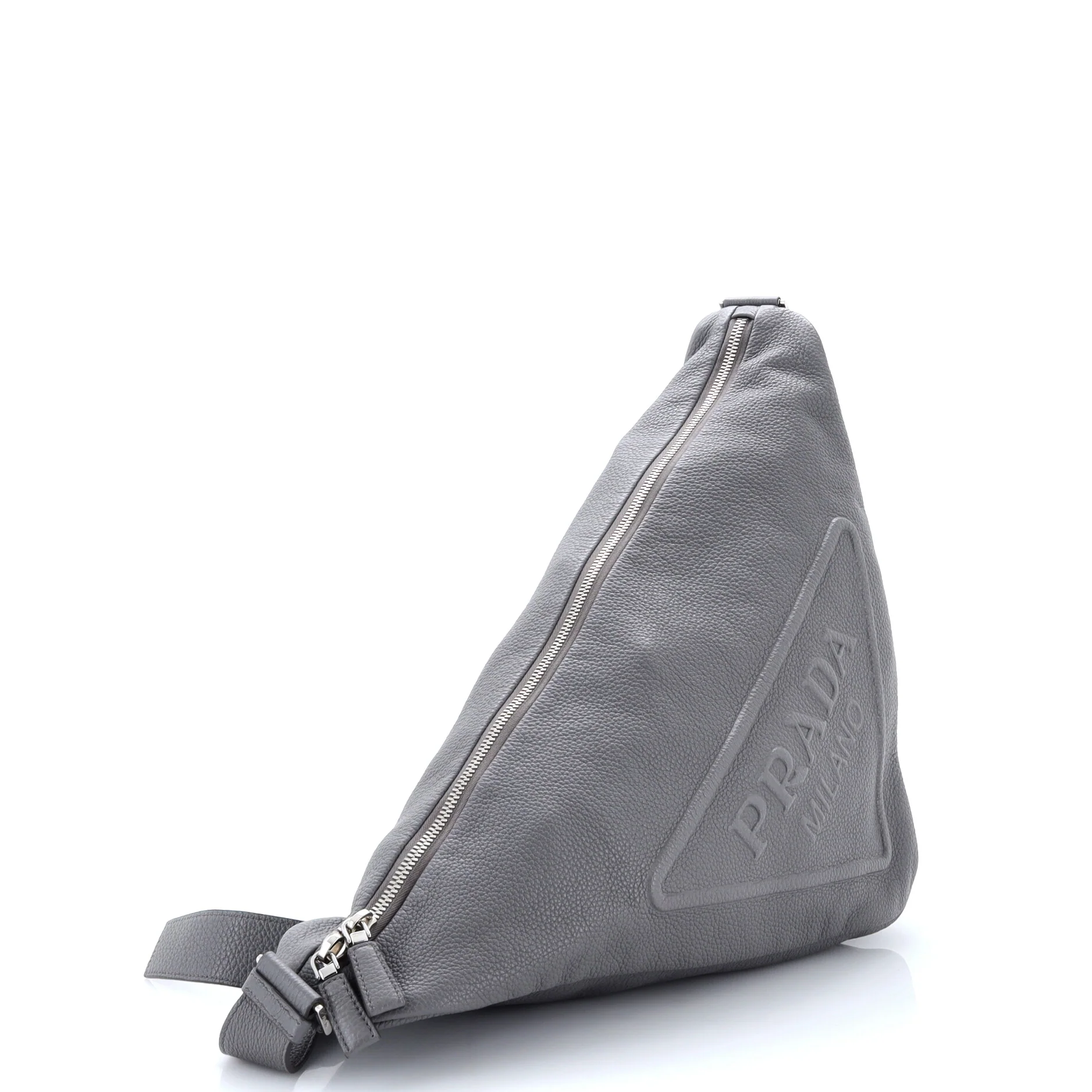 Triangle Logo Zip Messenger Leather Large - Image 2