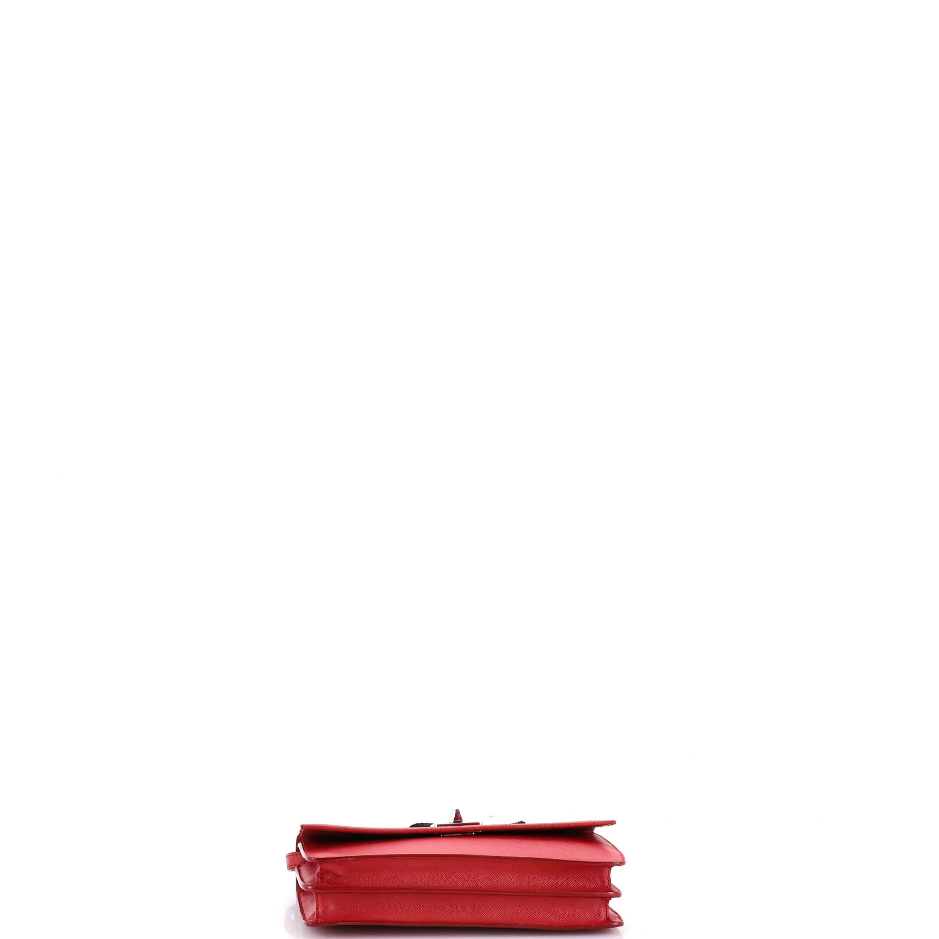 Turn Lock Wallet Crossbody Saffiano Leather Small - Image 4