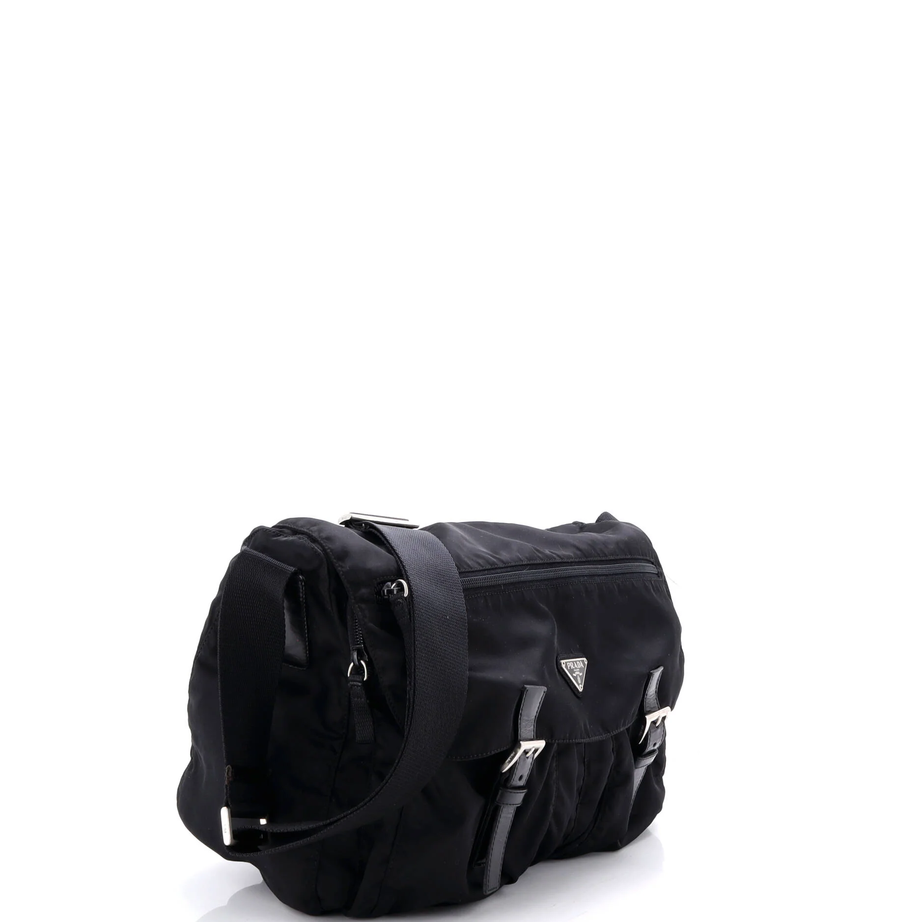 Vintage Double Buckle Flap Messenger Bag Tessuto - Image 2