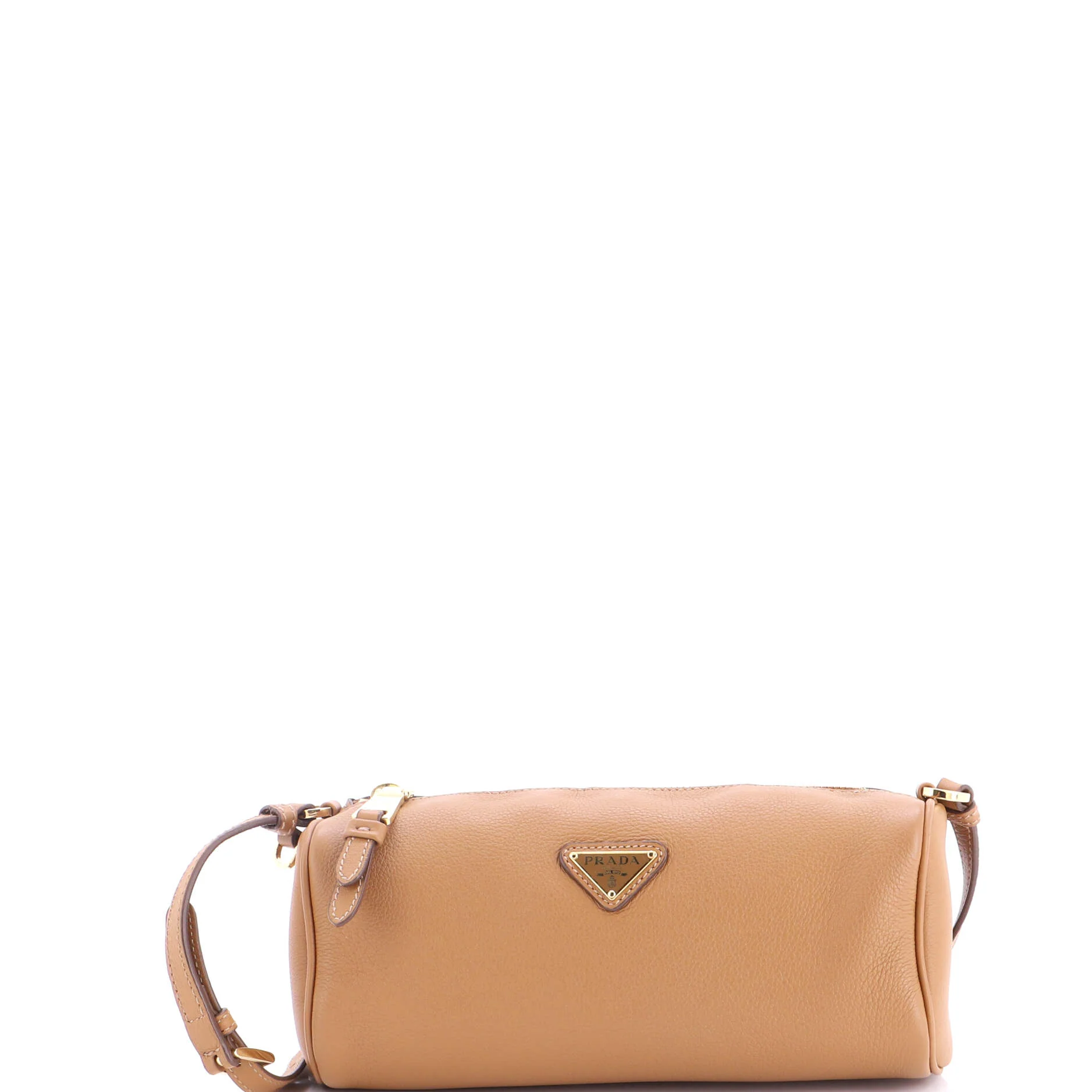 Zip Buckle Pouch Shoulder Bag Leather