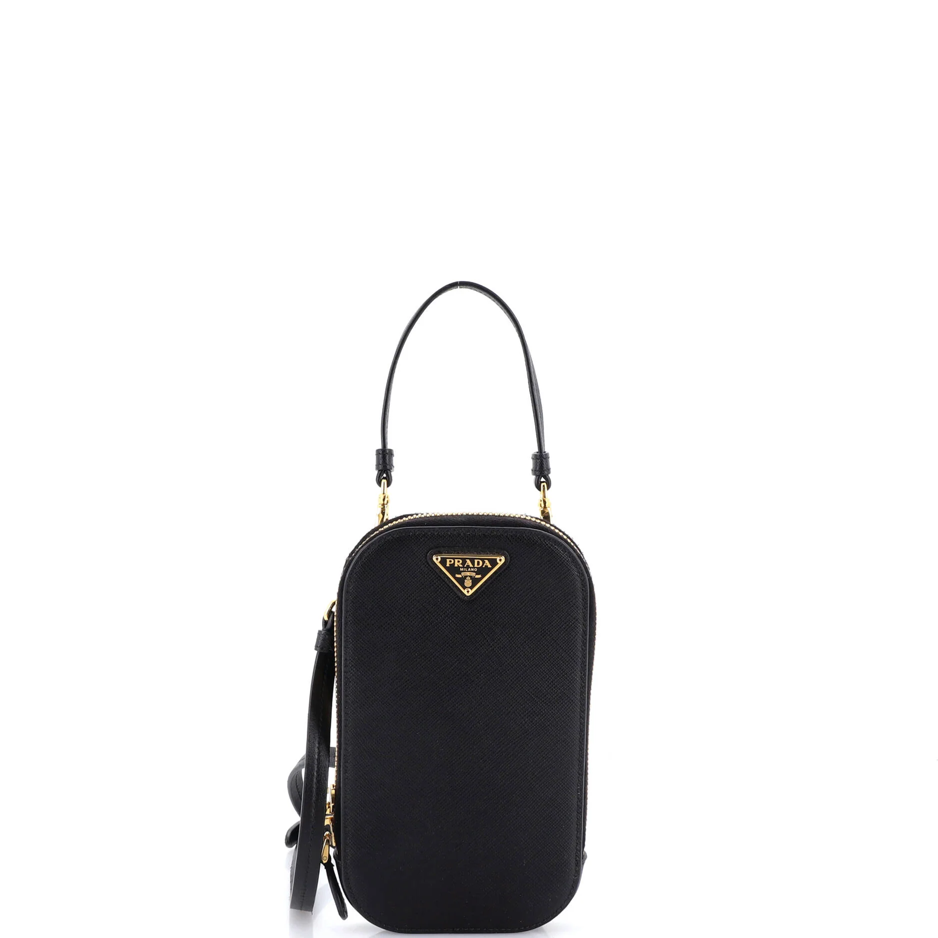 Zip Phone Holder Crossbody Bag Saffiano Leather
