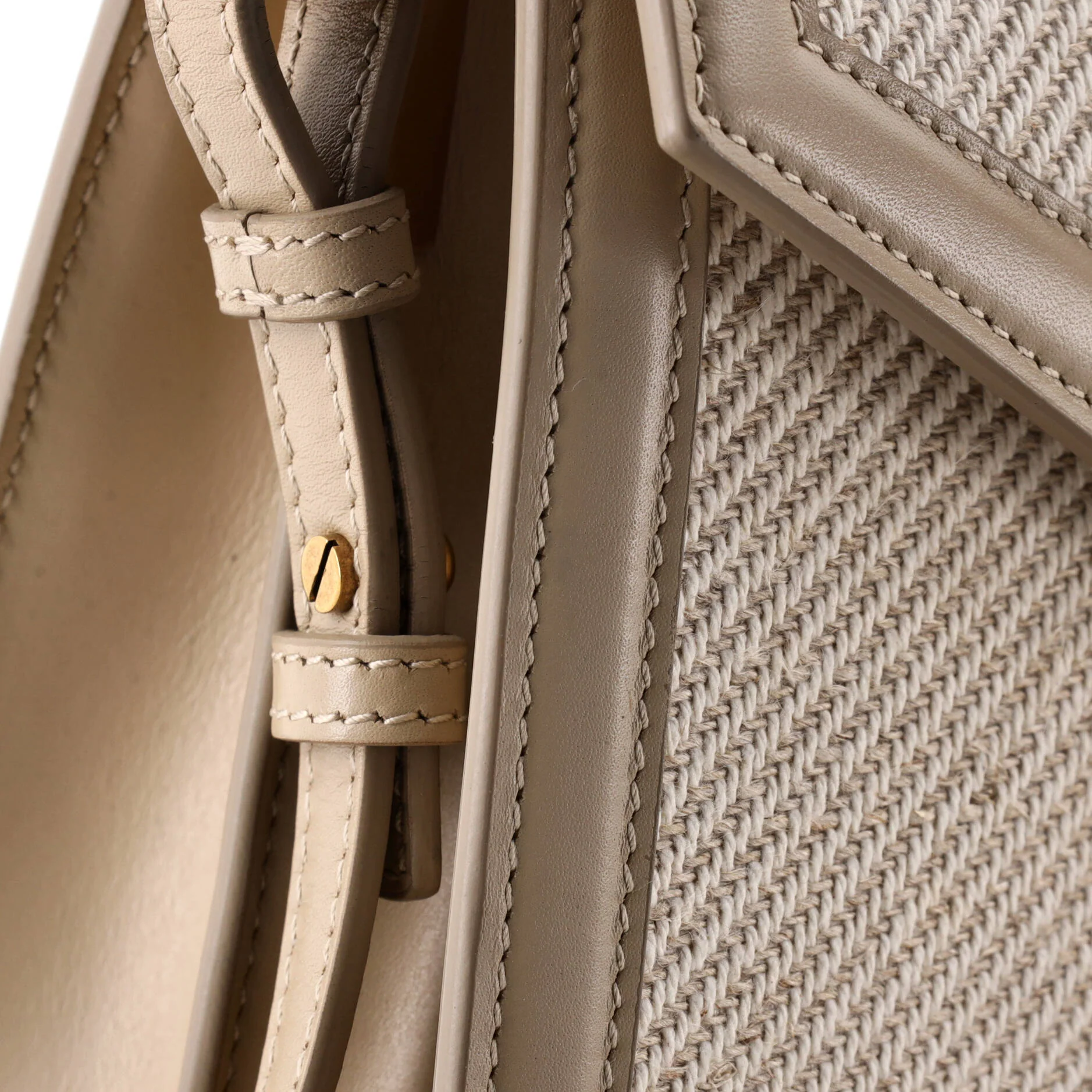 Cassandra Top Handle Bag Canvas with Leather Mini - Image 6