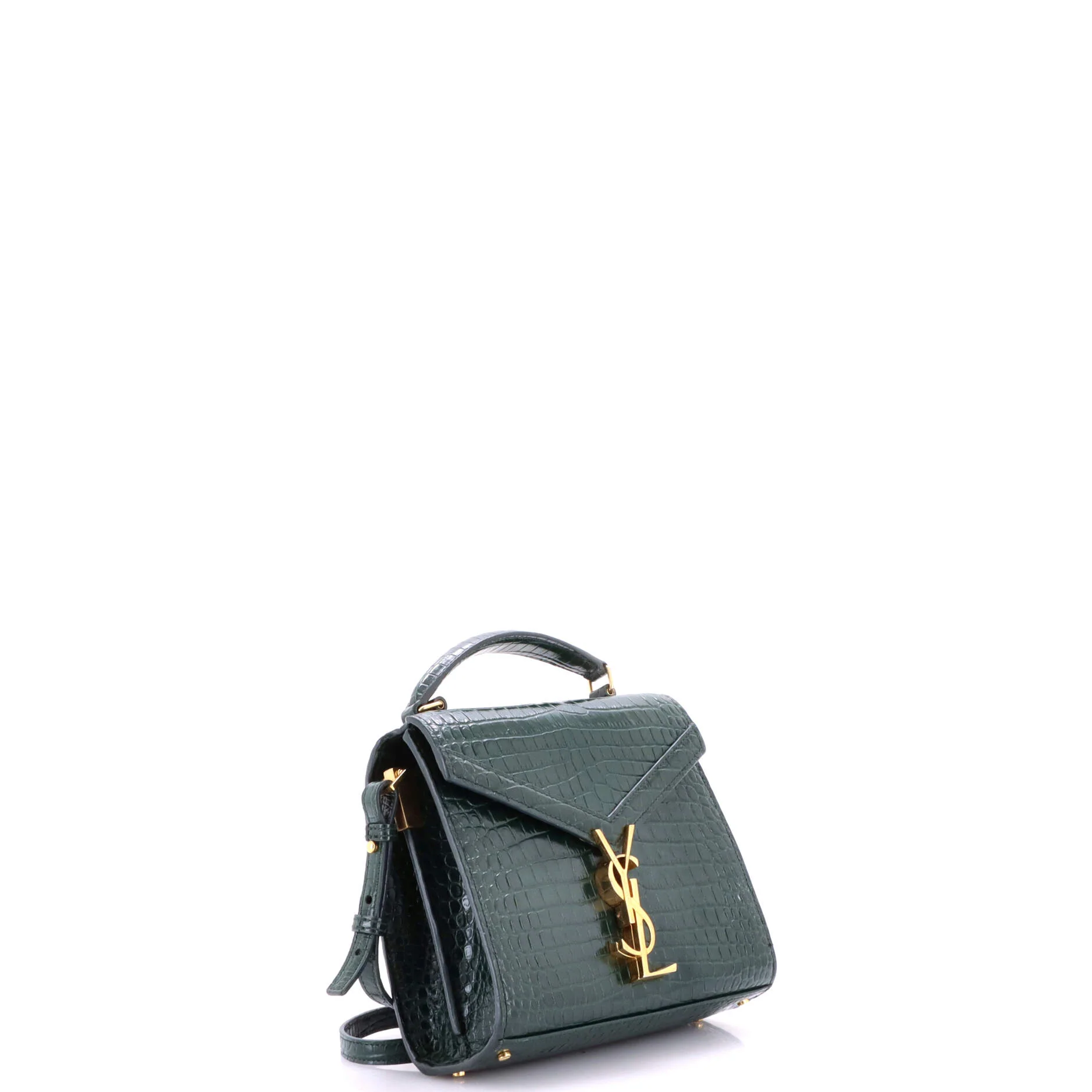 Cassandra Top Handle Bag Crocodile Embossed Leather Mini - Image 2