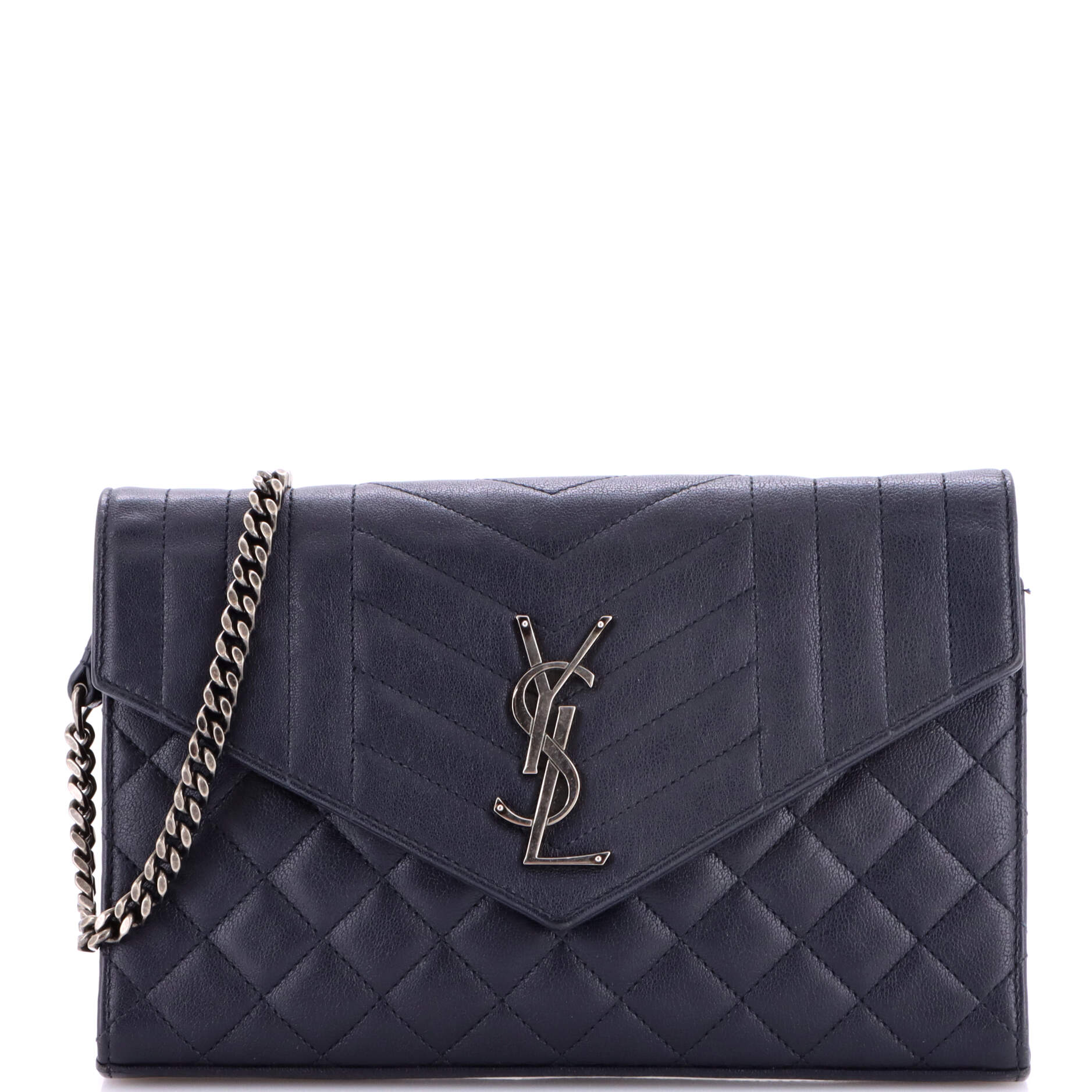 Classic Monogram Chain Wallet Mixed Matelasse Leather Medium