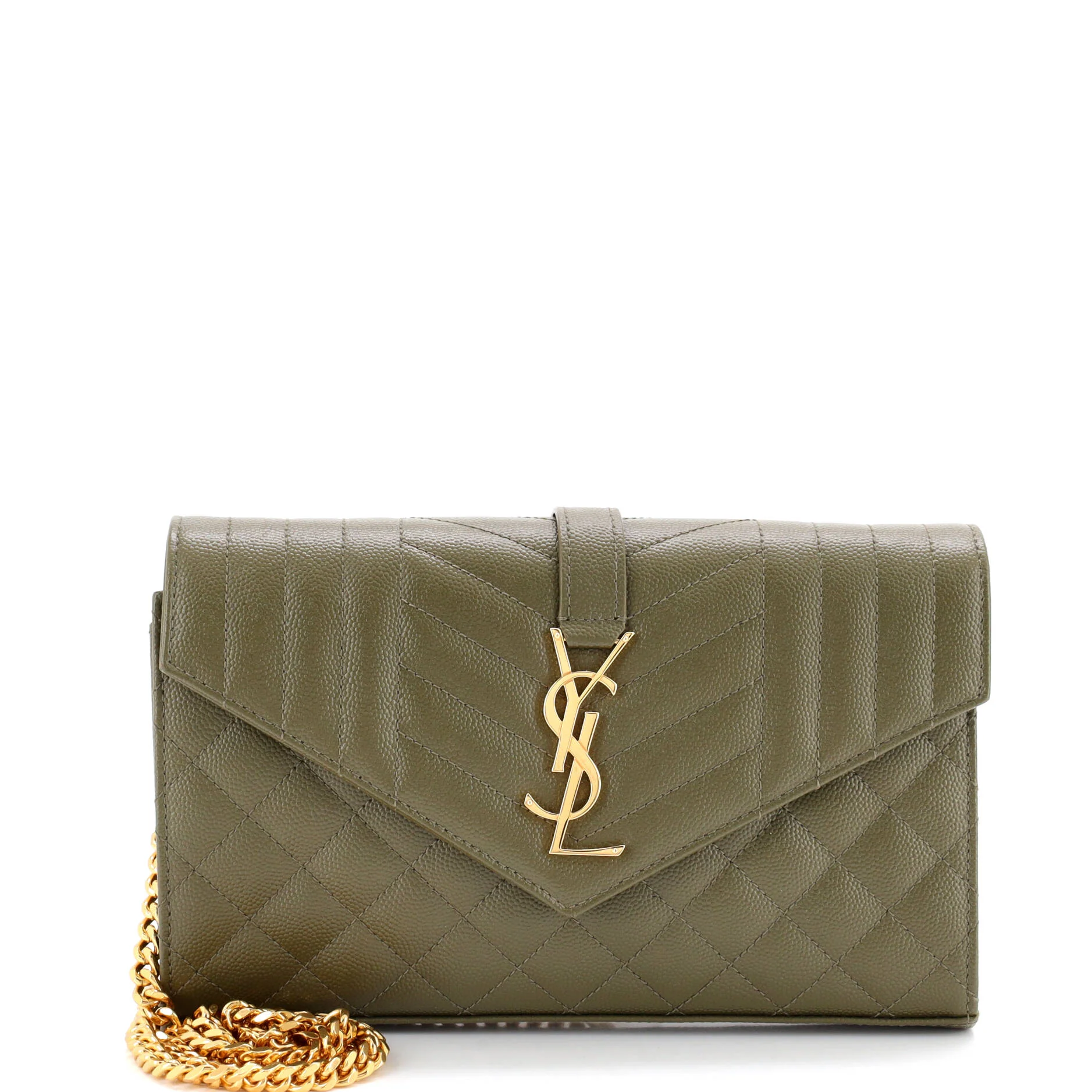 Classic Monogram Chain Wallet Mixed Matelasse Leather Medium