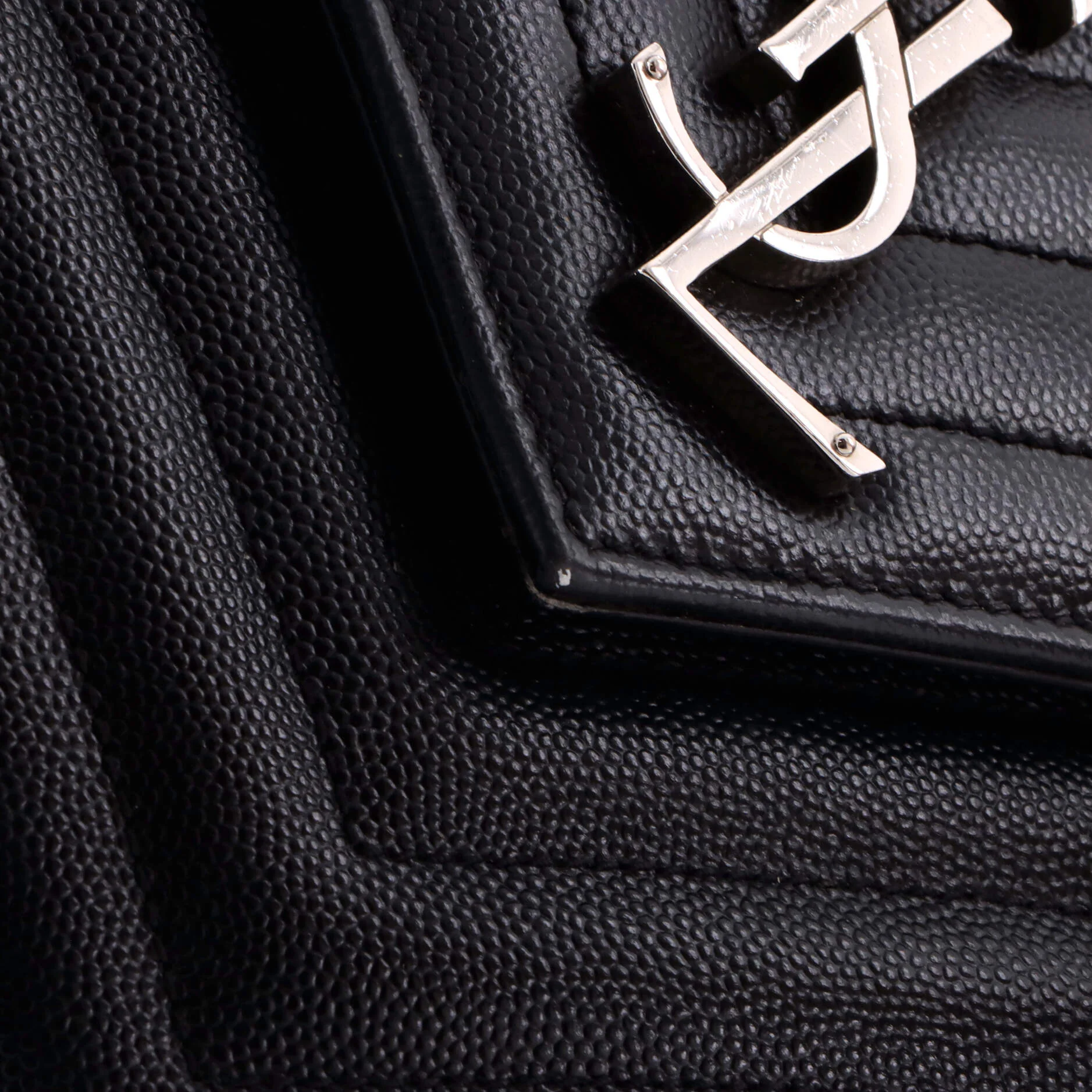 Classic Monogram Envelope Satchel Matelasse Chevron Leather Large - Image 6