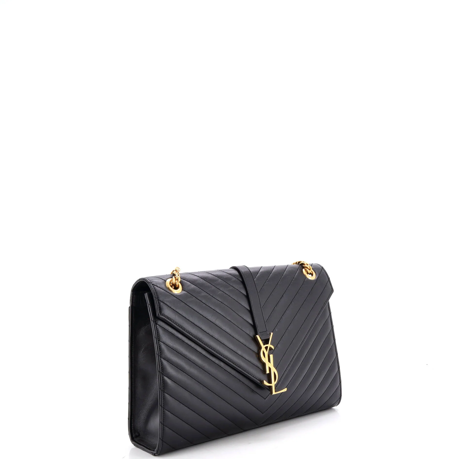 Classic Monogram Envelope Satchel Matelasse Chevron Leather Large - Image 2