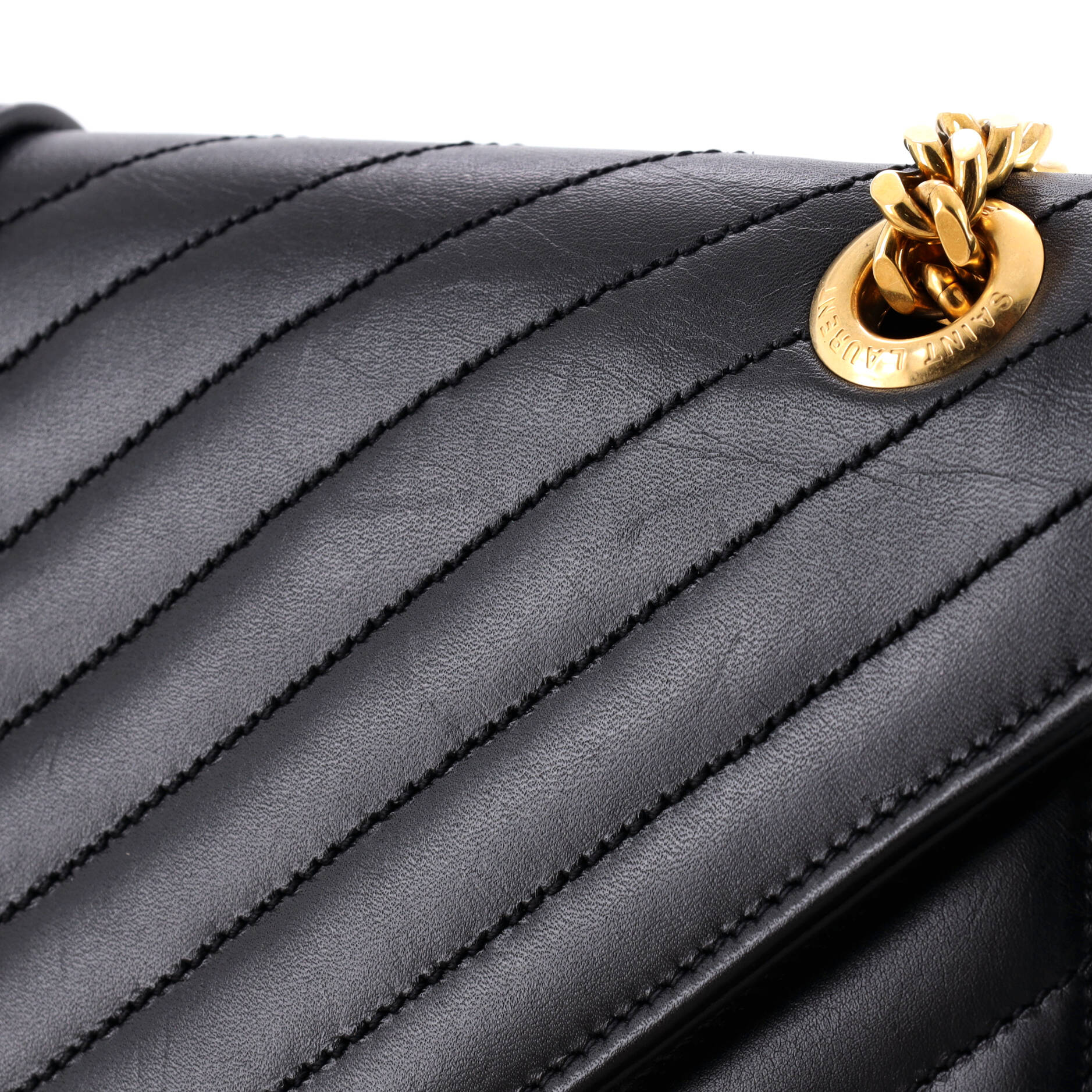 Classic Monogram Envelope Satchel Matelasse Chevron Leather Large - Image 6