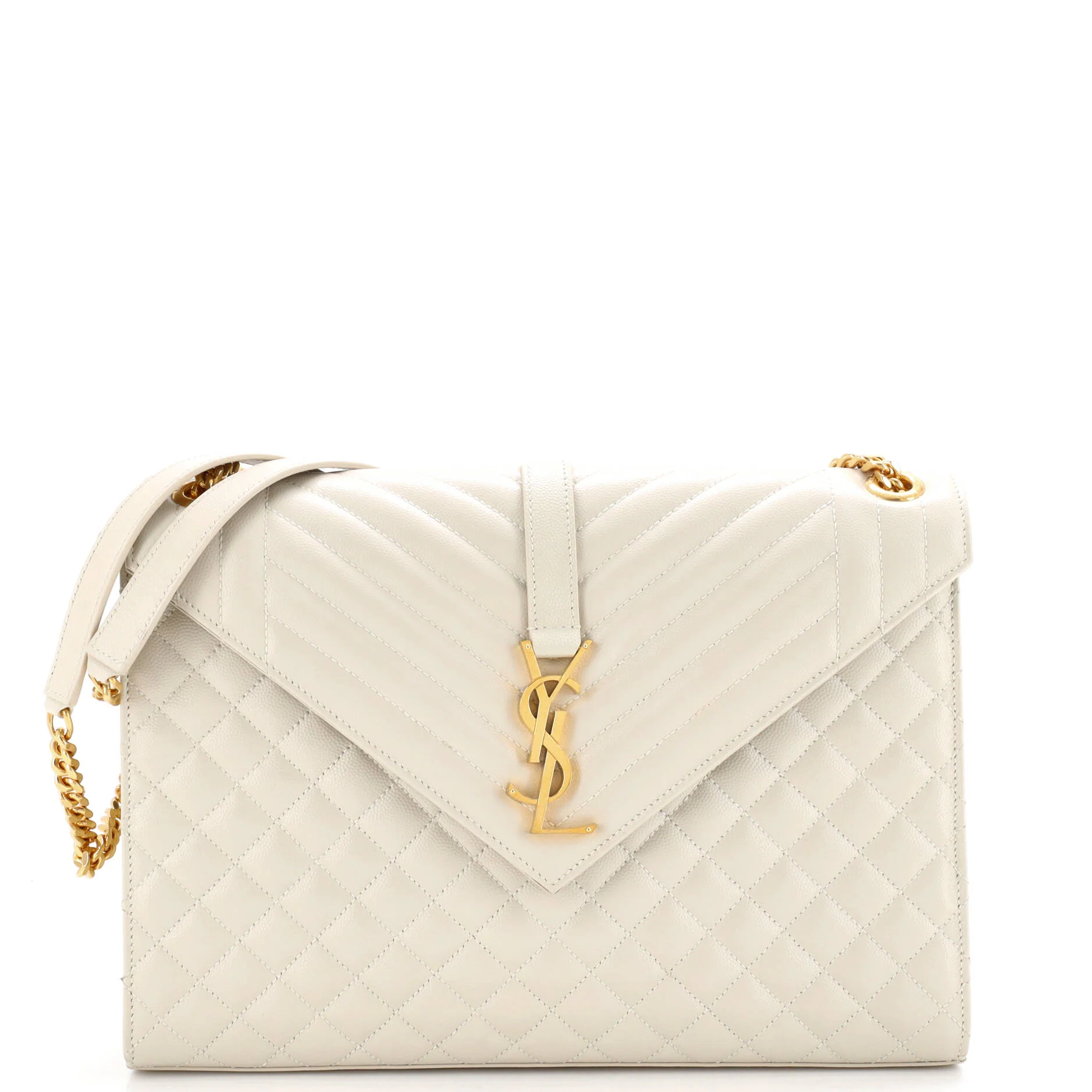Classic Monogram Envelope Satchel Mixed Matelasse Leather Large