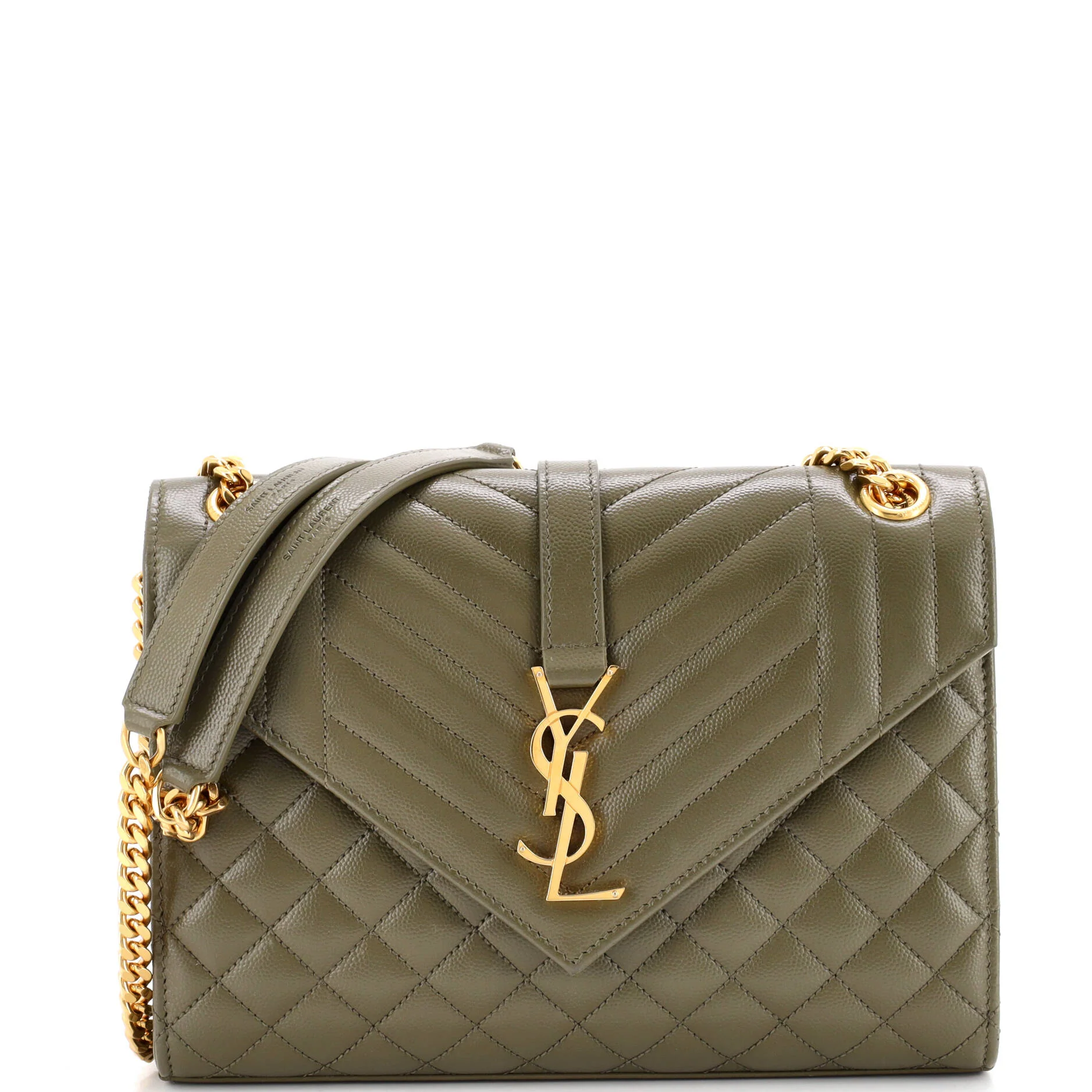 Classic Monogram Envelope Satchel Mixed Matelasse Leather Medium