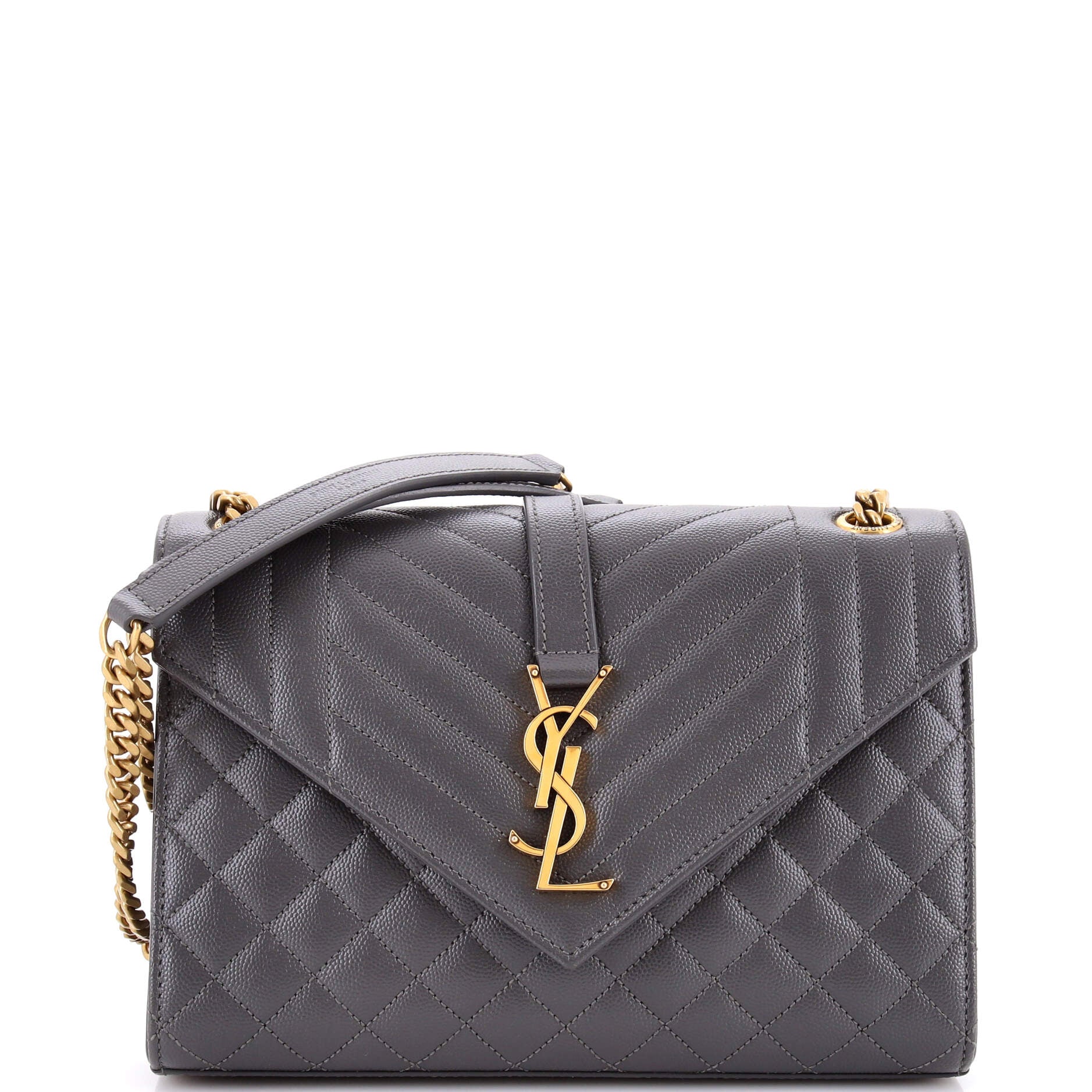 Classic Monogram Envelope Satchel Mixed Matelasse Leather Medium