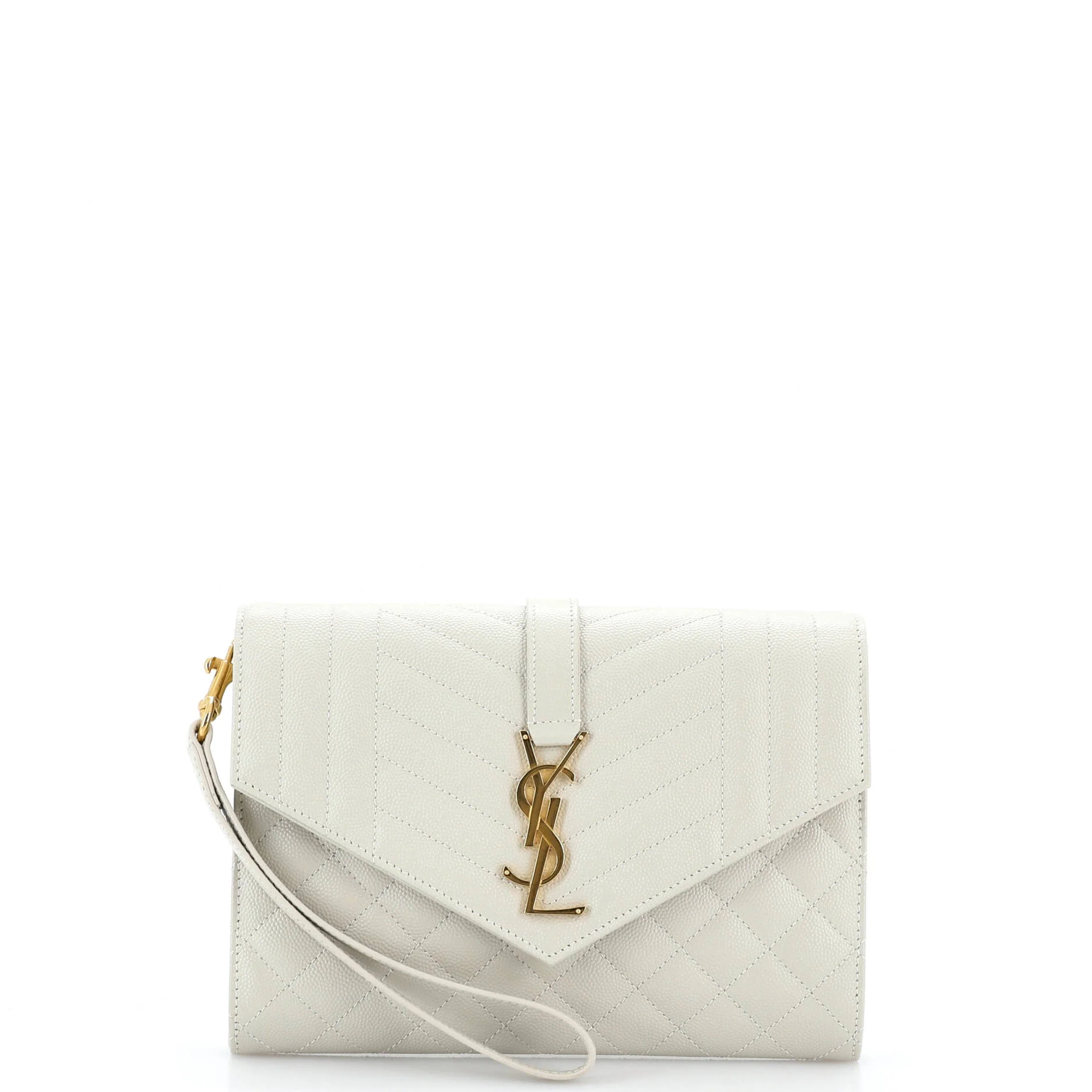 Classic Monogram Envelope Wristlet Clutch Mixed Matelasse Leather