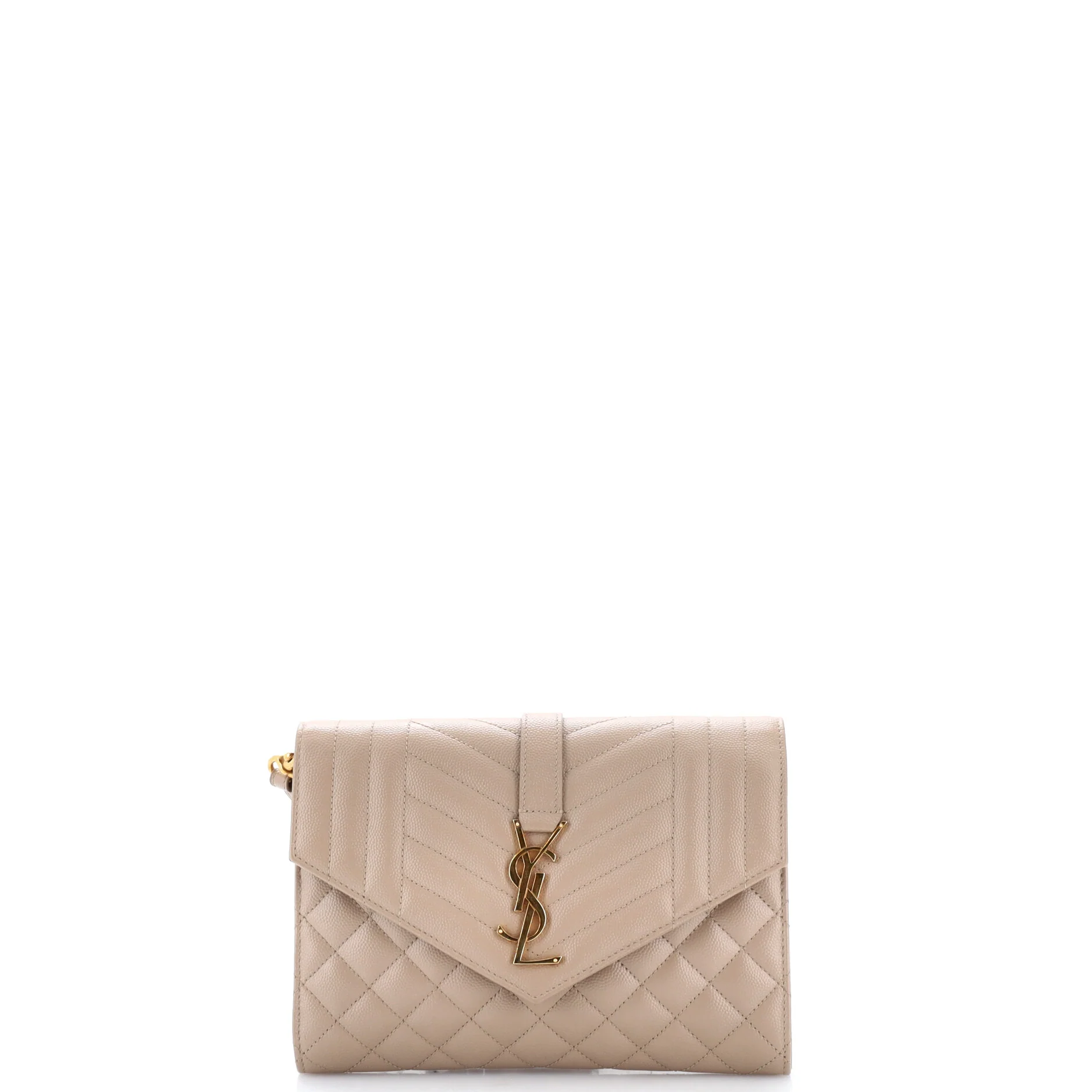 Classic Monogram Envelope Wristlet Clutch Mixed Matelasse Leather