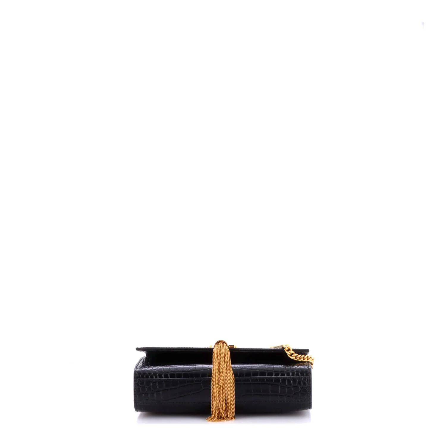 Classic Monogram Tassel Crossbody Bag Crocodile Embossed Leather Small - Image 4