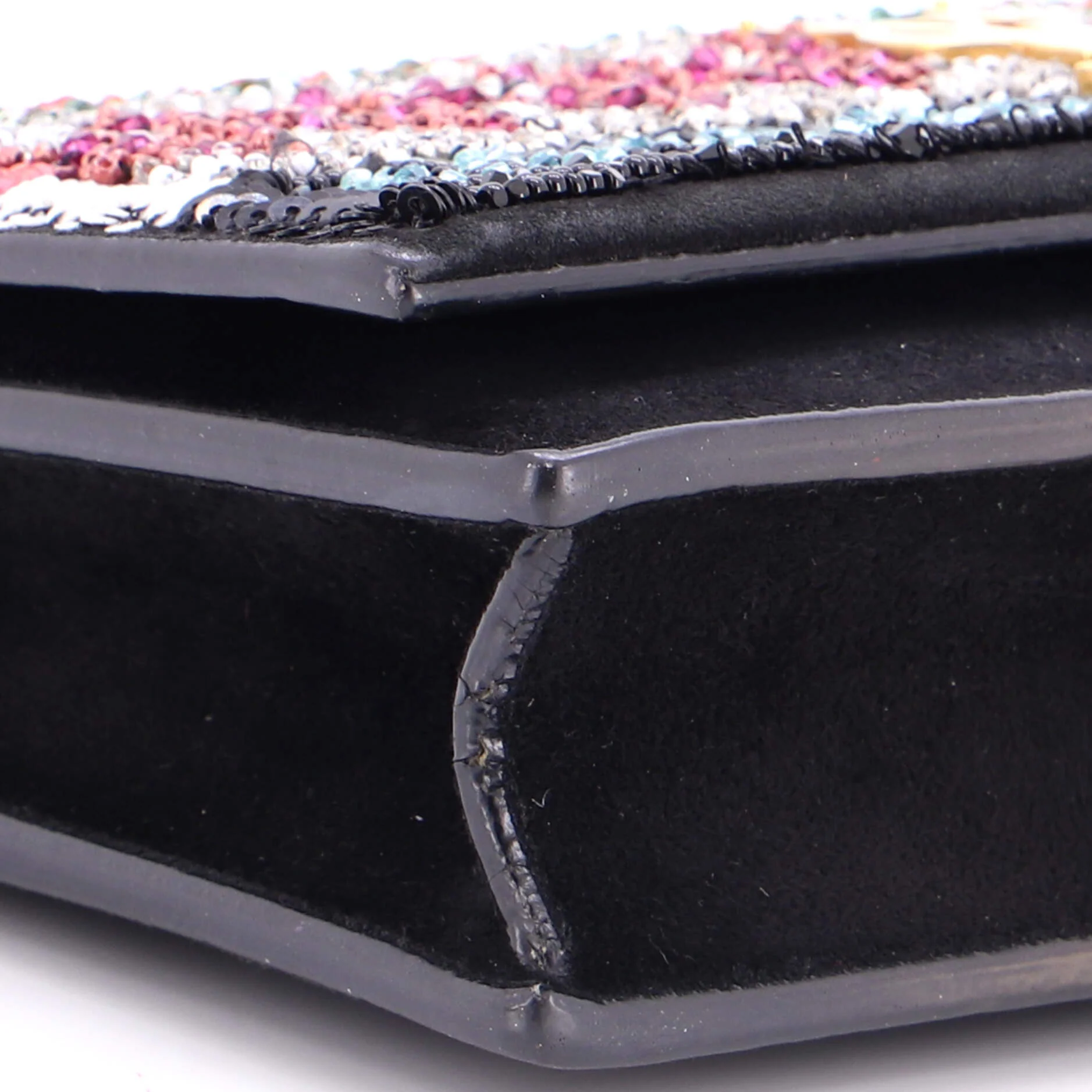 Classic Monogram Tassel Crossbody Bag Sequin Embellished Suede - Image 6
