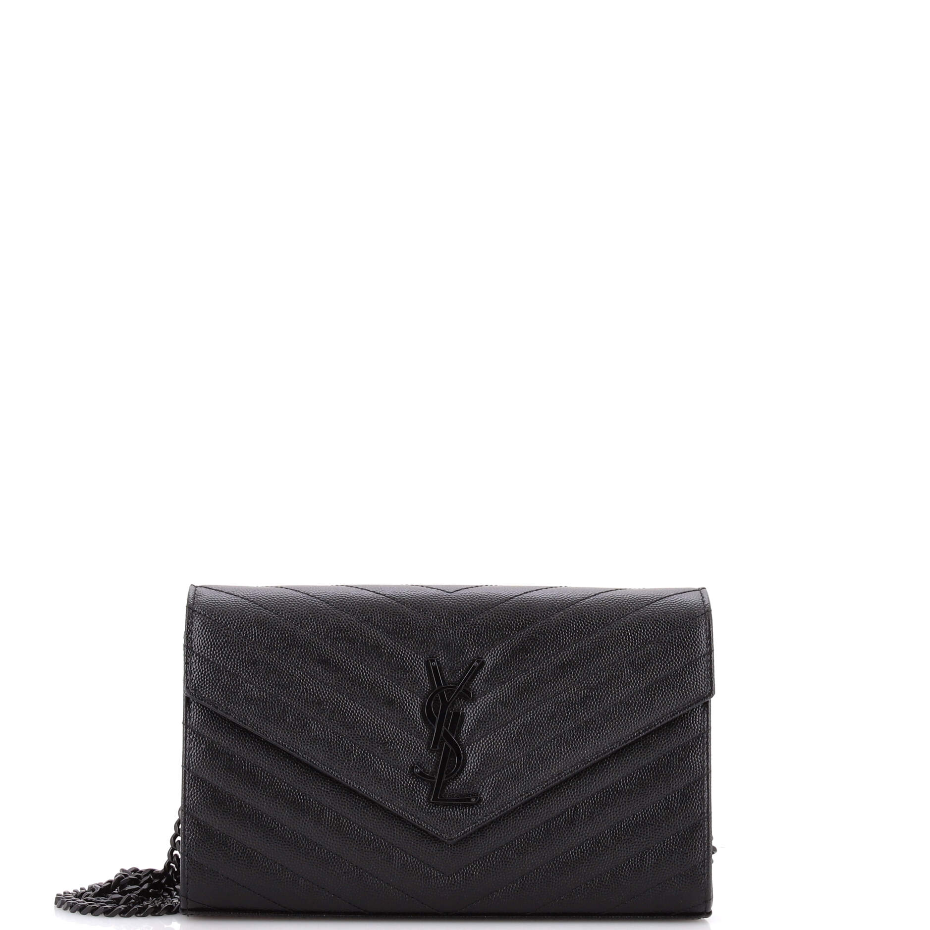 Classic Monogram Wallet on Chain Matelasse Chevron Leather Medium