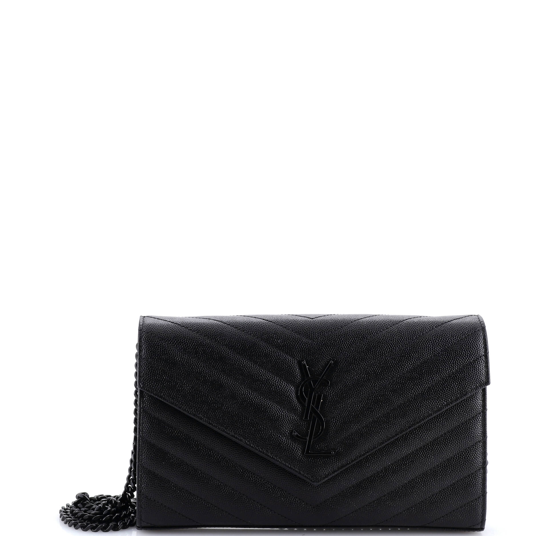 Classic Monogram Wallet on Chain Matelasse Chevron Leather Medium