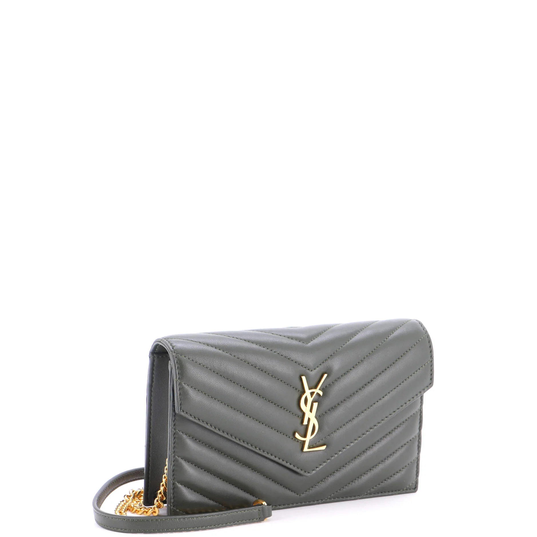 Classic Monogram Wallet on Chain Matelasse Chevron Leather Small - Image 2