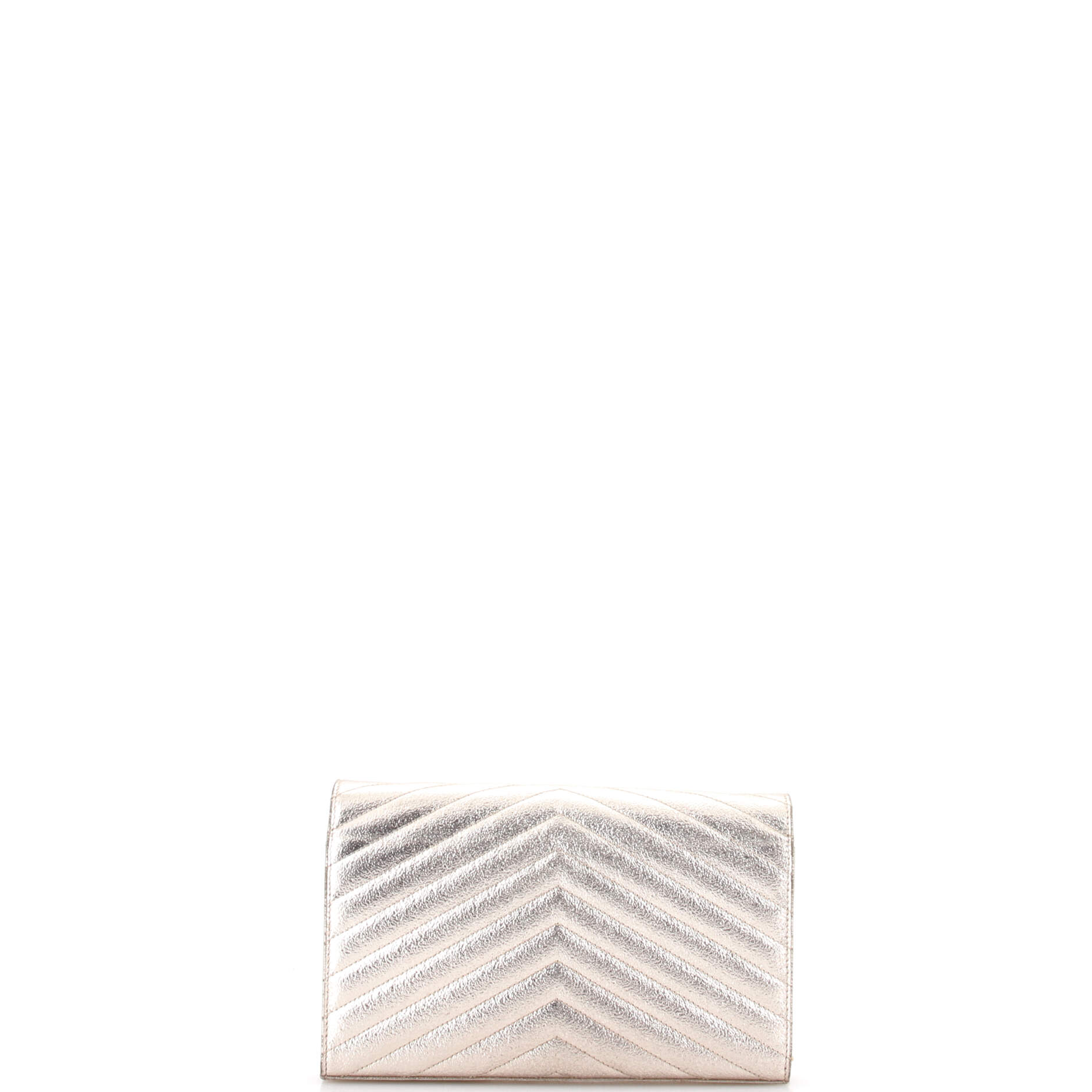 Classic Monogram Wallet on Chain Matelasse Chevron Metallic Leather Medium - Image 3