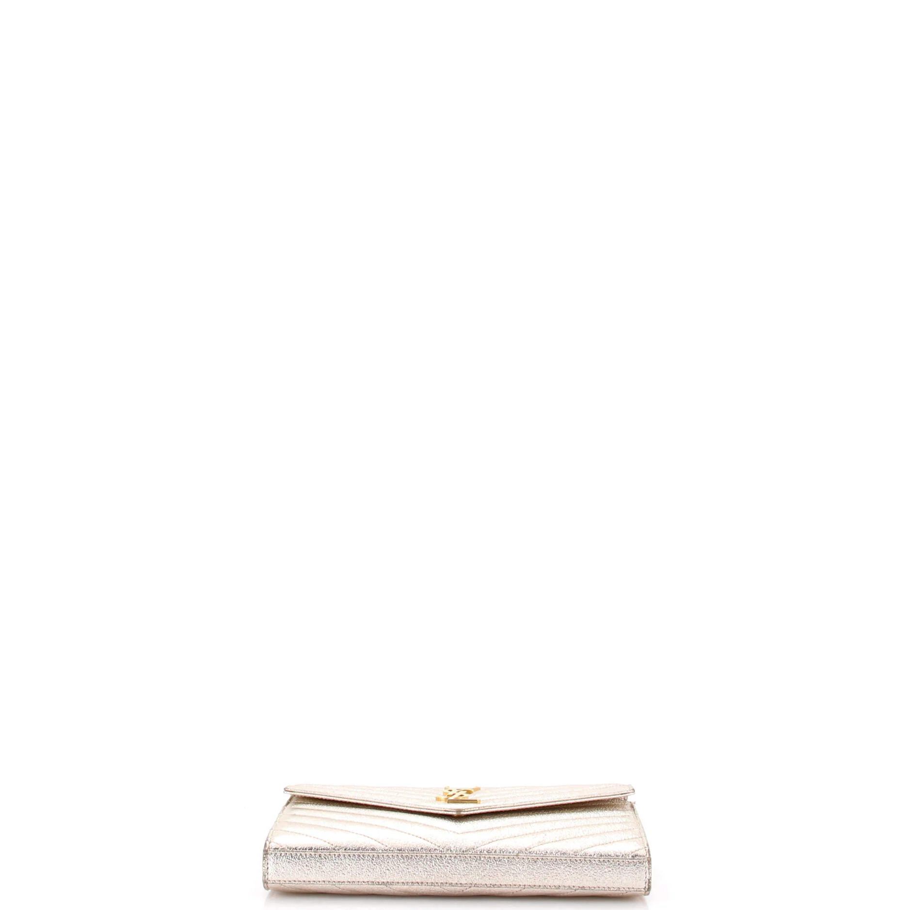 Classic Monogram Wallet on Chain Matelasse Chevron Metallic Leather Medium - Image 4