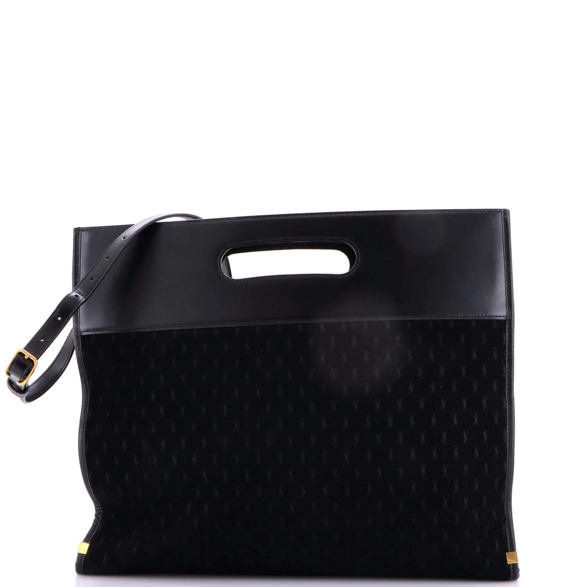 Cutout Convertible Tote Monogram All Over Suede