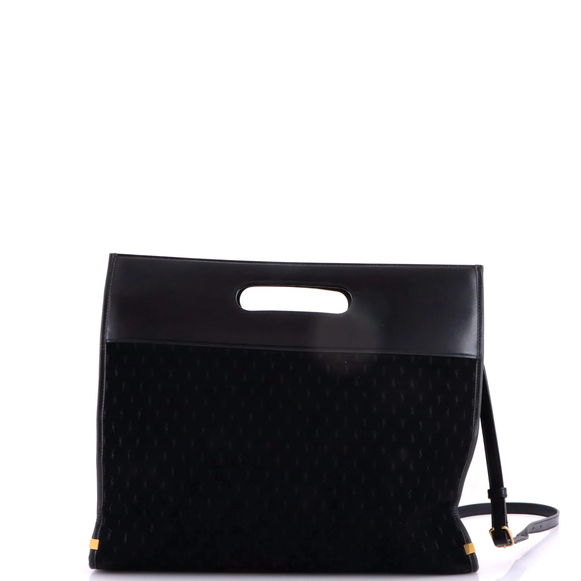 Cutout Convertible Tote Monogram All Over Suede - Image 4
