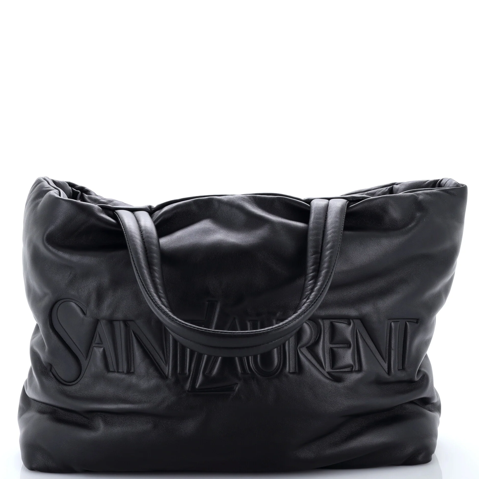 Debossed Logo Tote Padded Leather
