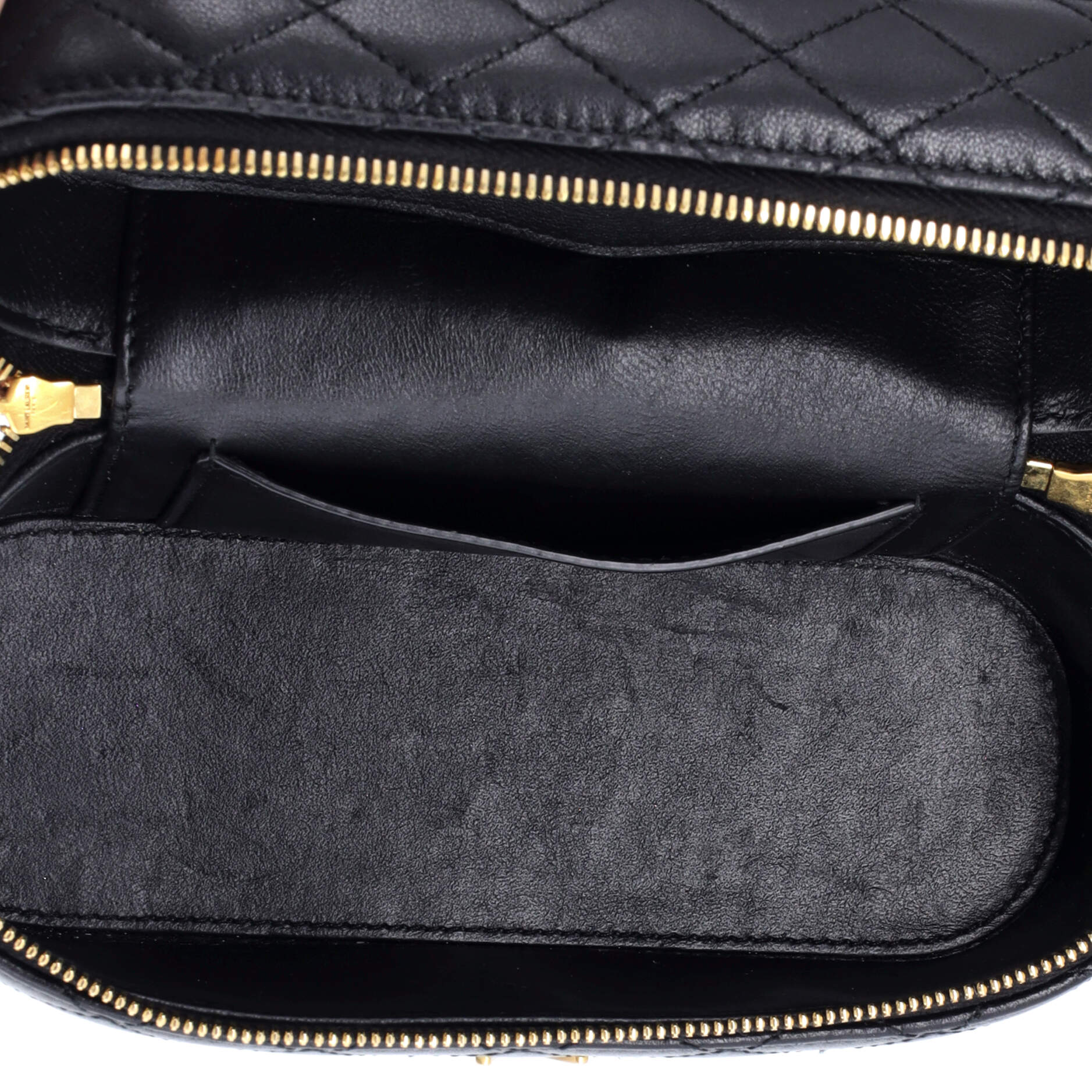 Gaby Zip Around Vanity Bag Quilted Leather Mini - Image 5