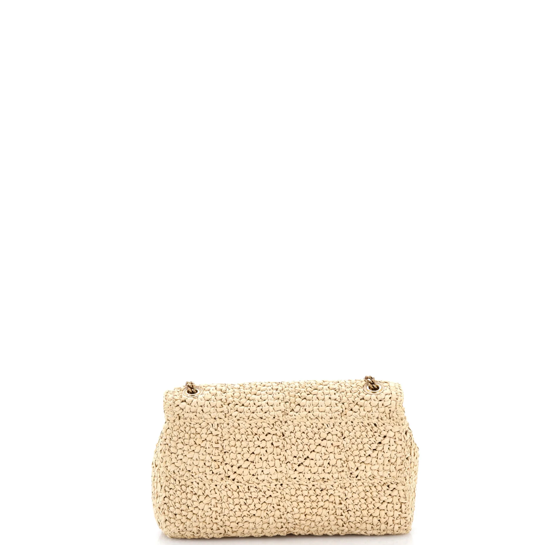 Jamie Flap Bag Crochet Raffia Medium - Image 3