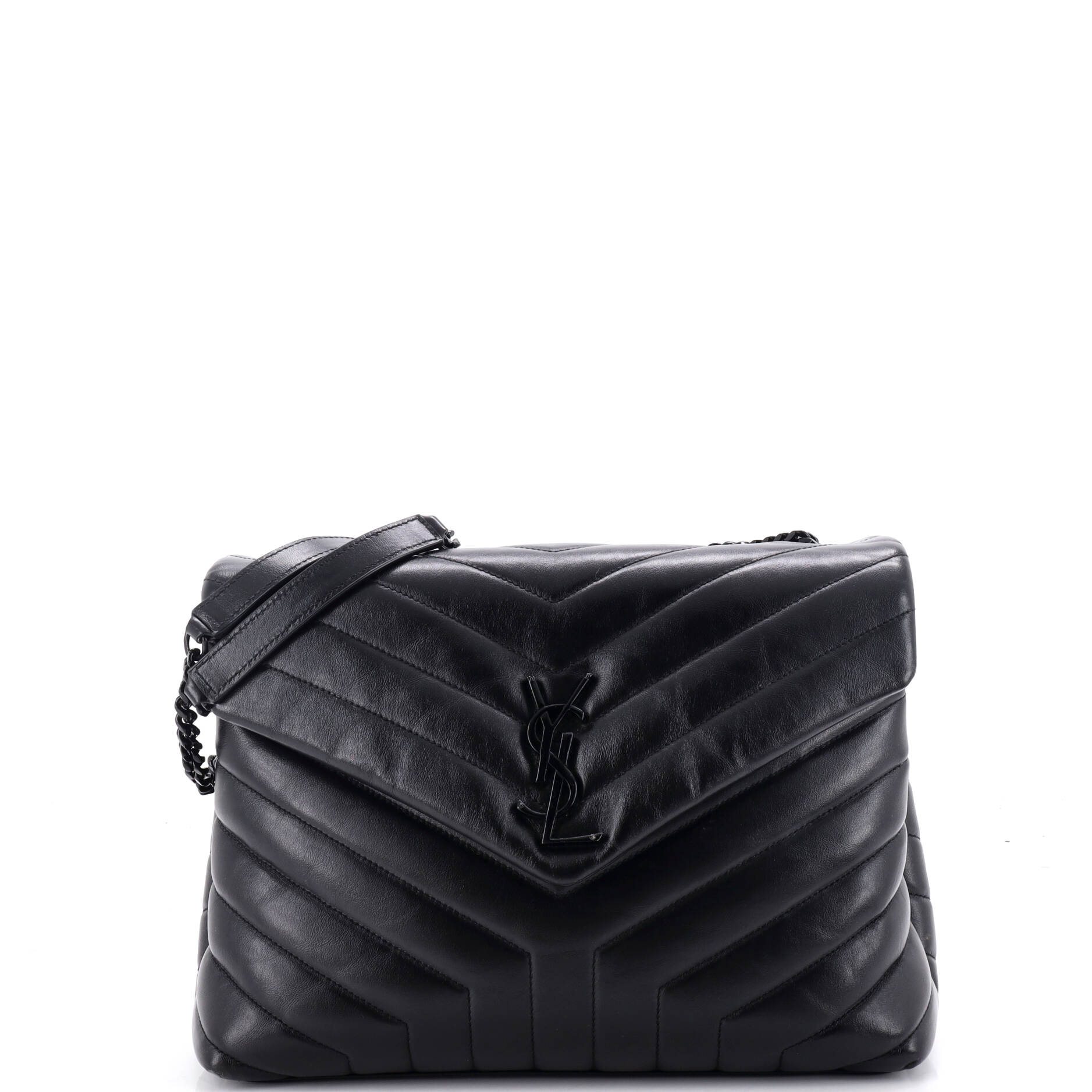 Loulou Shoulder Bag Matelasse Chevron Leather Medium