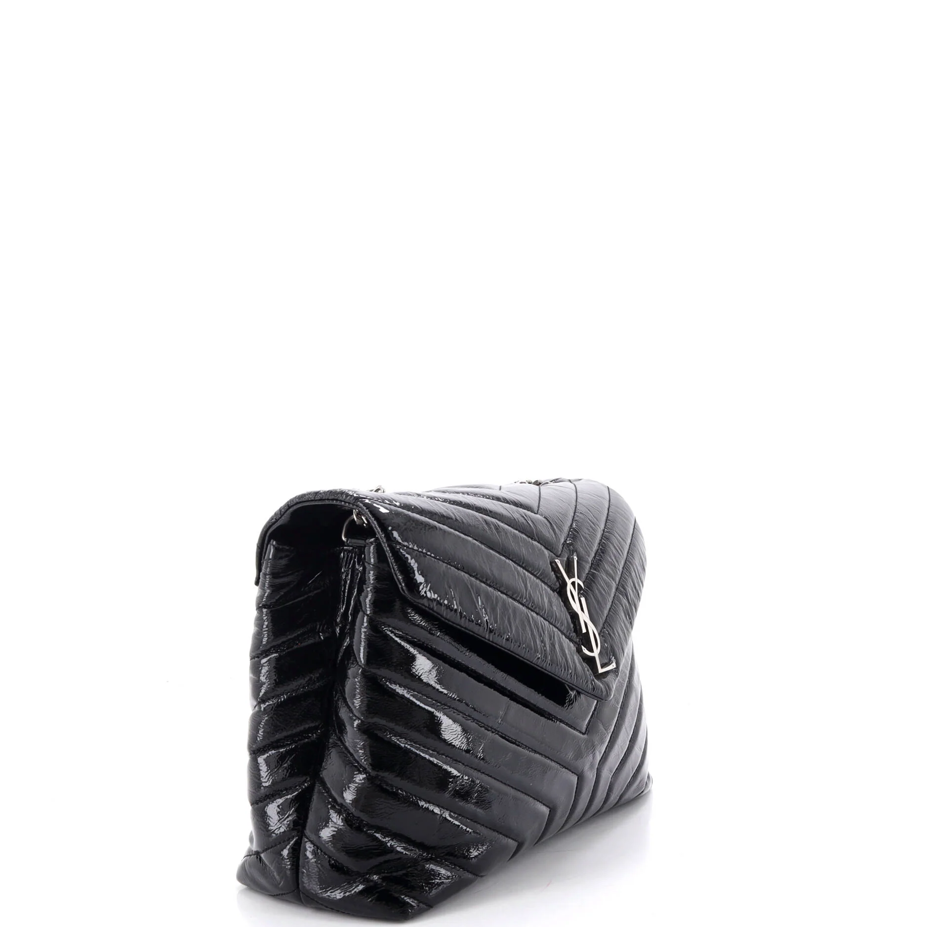 Loulou Shoulder Bag Matelasse Chevron Patent Medium - Image 2