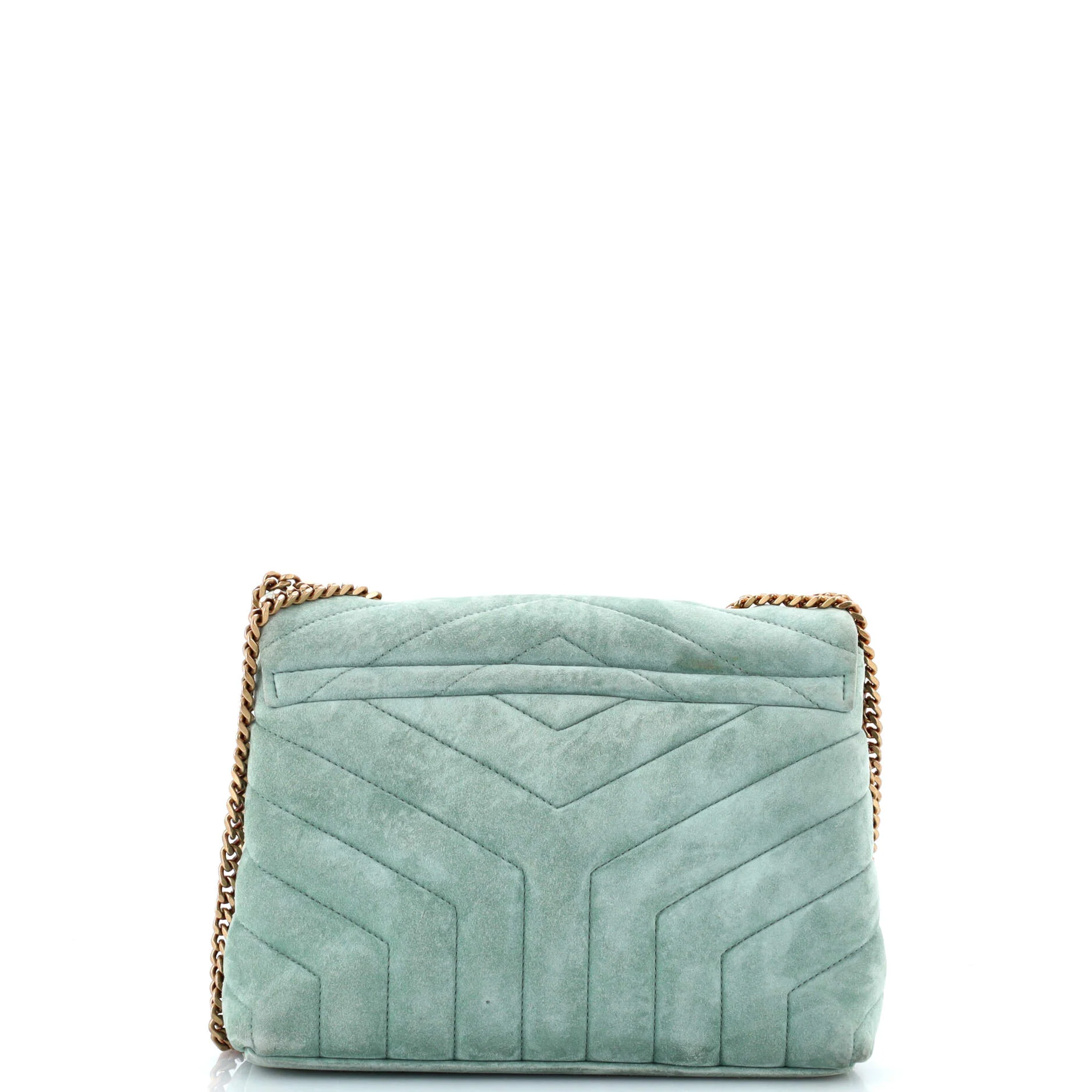 Loulou Shoulder Bag Matelasse Chevron Suede Small - Image 3