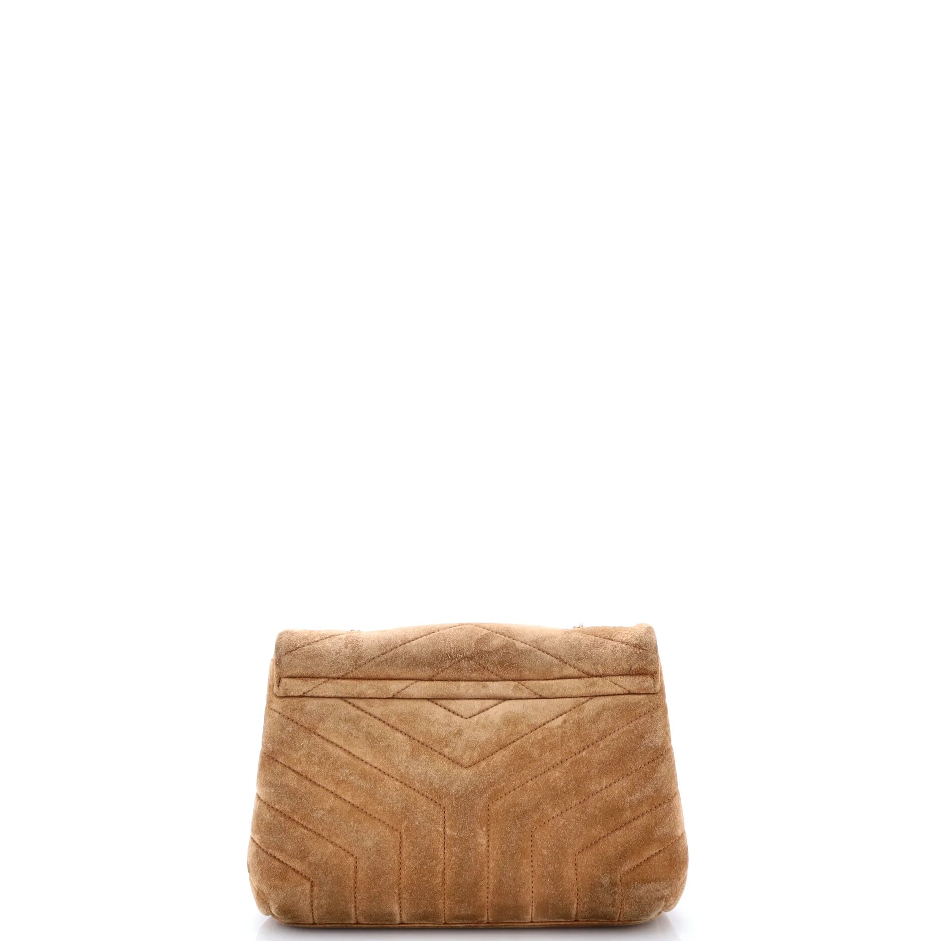 Loulou Shoulder Bag Matelasse Chevron Suede Small - Image 3