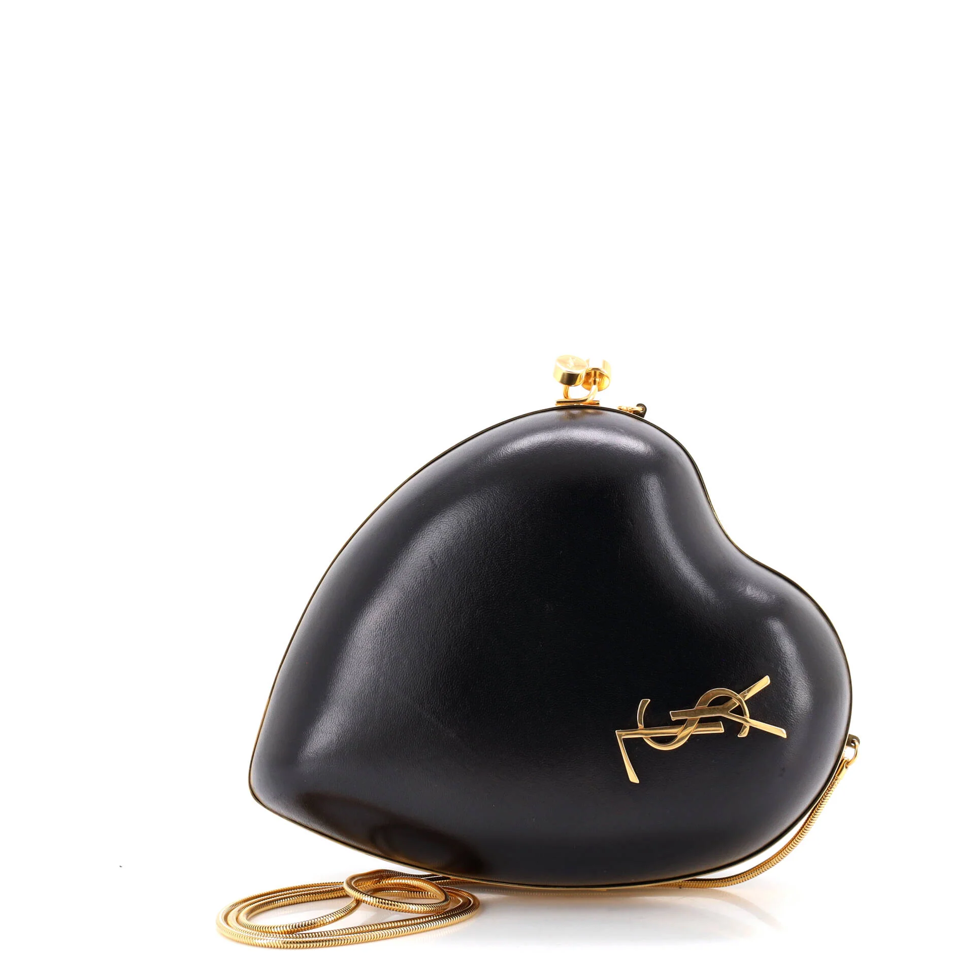 Love Heart Chain Box Clutch Leather Small