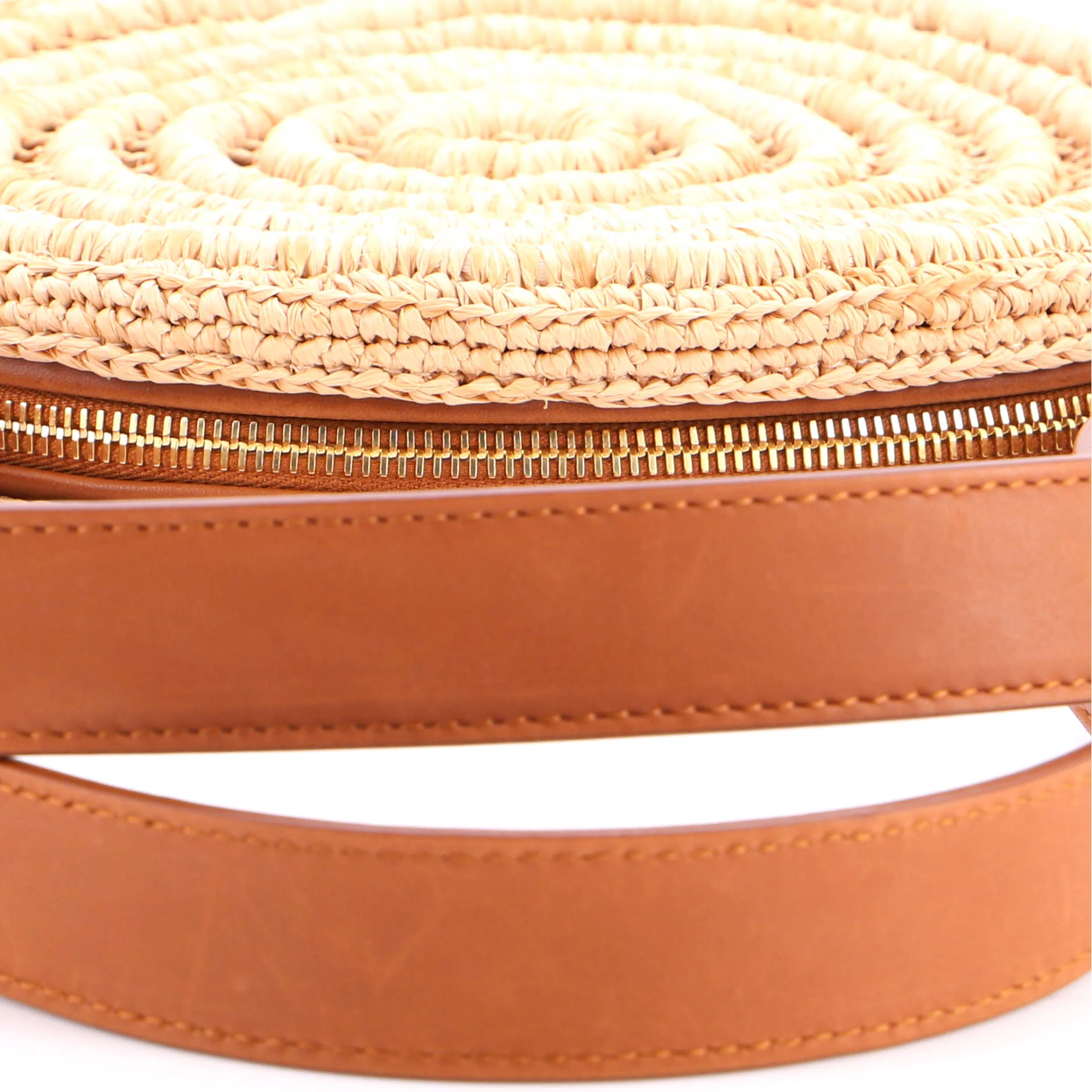 Monogram Round Camera Bag Raffia - Image 6