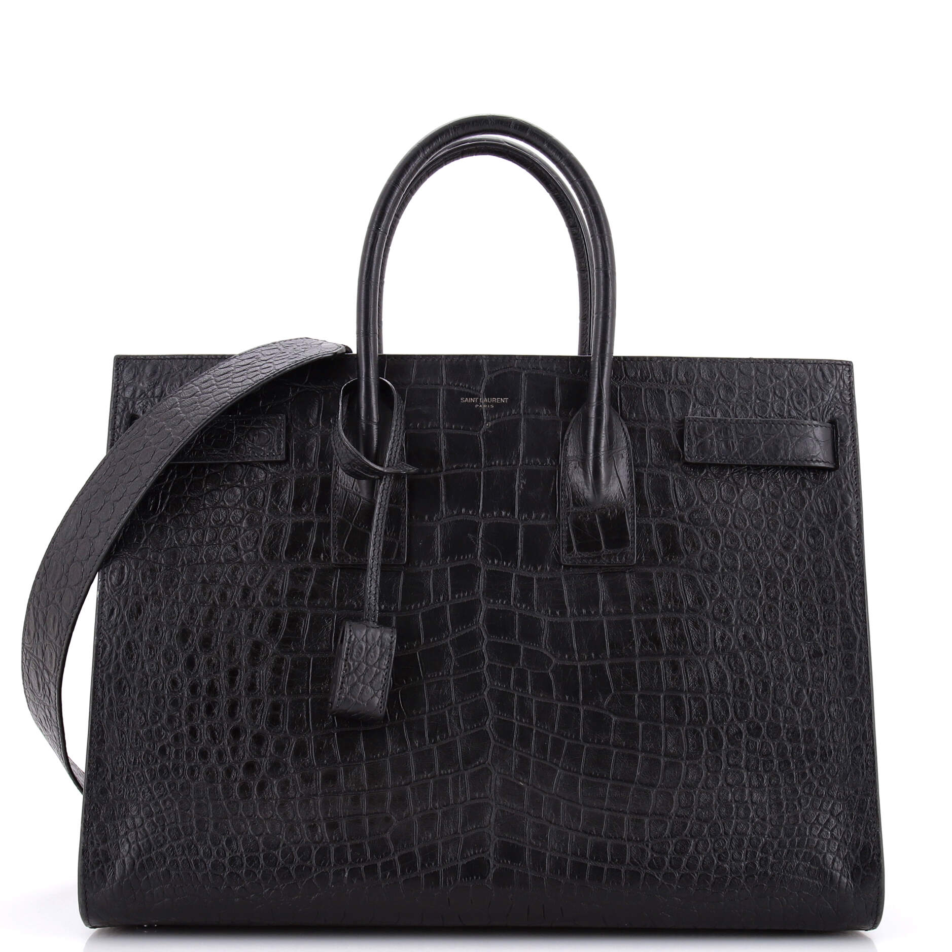 Sac de Jour Bag Crocodile Embossed Leather Large