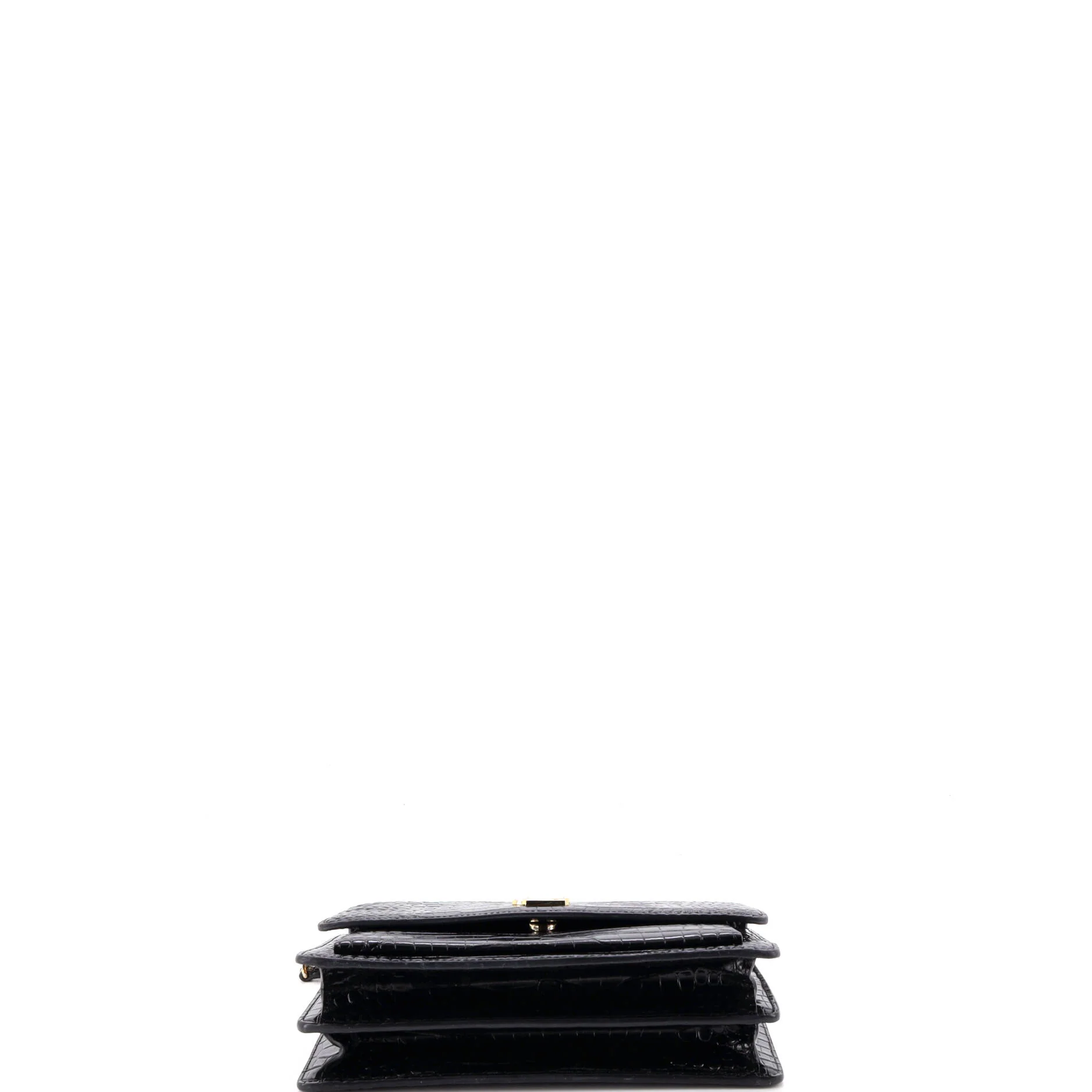 Sunset Crossbody Bag Crocodile Embossed Leather Medium - Image 4