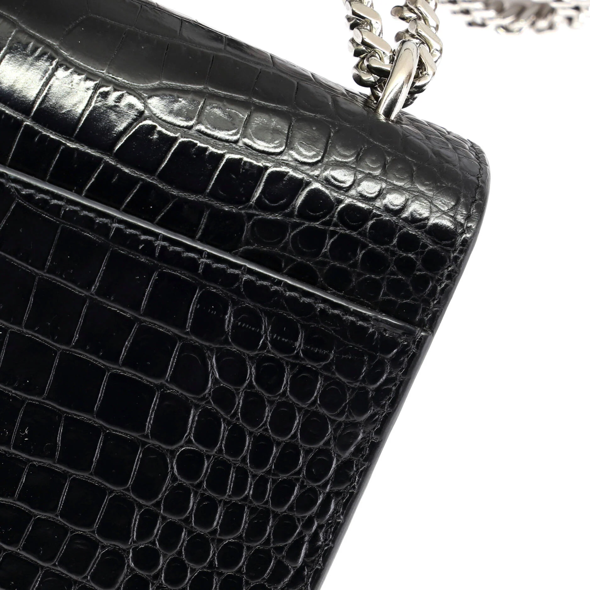 Sunset Crossbody Bag Crocodile Embossed Leather Medium - Image 6