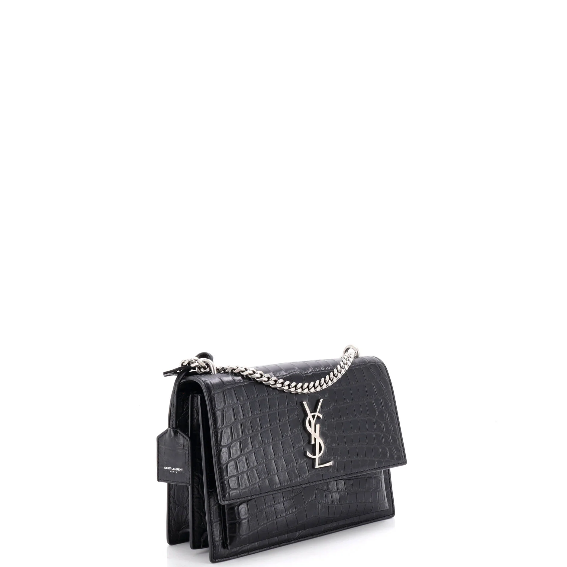 Sunset Crossbody Bag Crocodile Embossed Leather Medium - Image 2