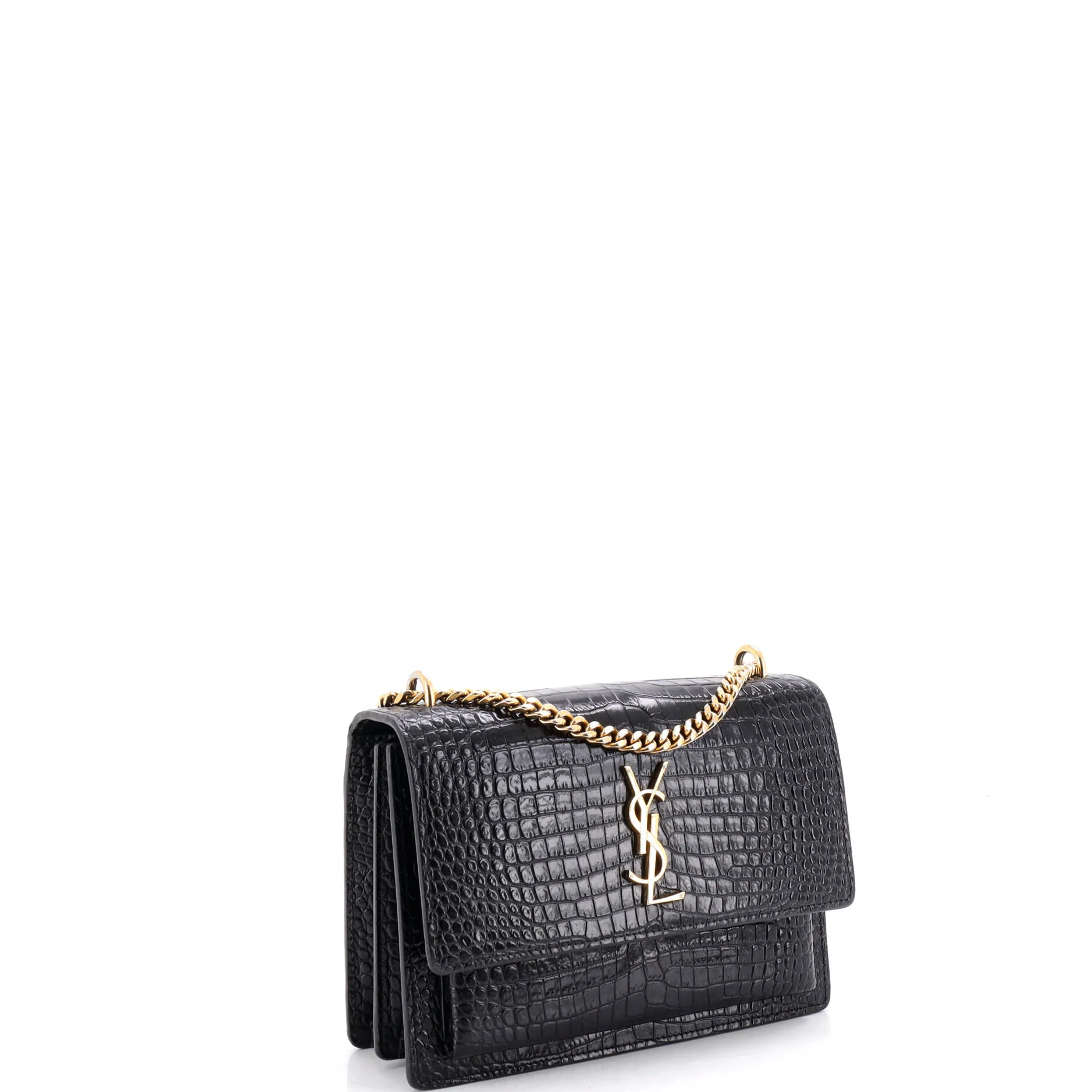 Sunset Crossbody Bag Crocodile Embossed Leather Medium - Image 2