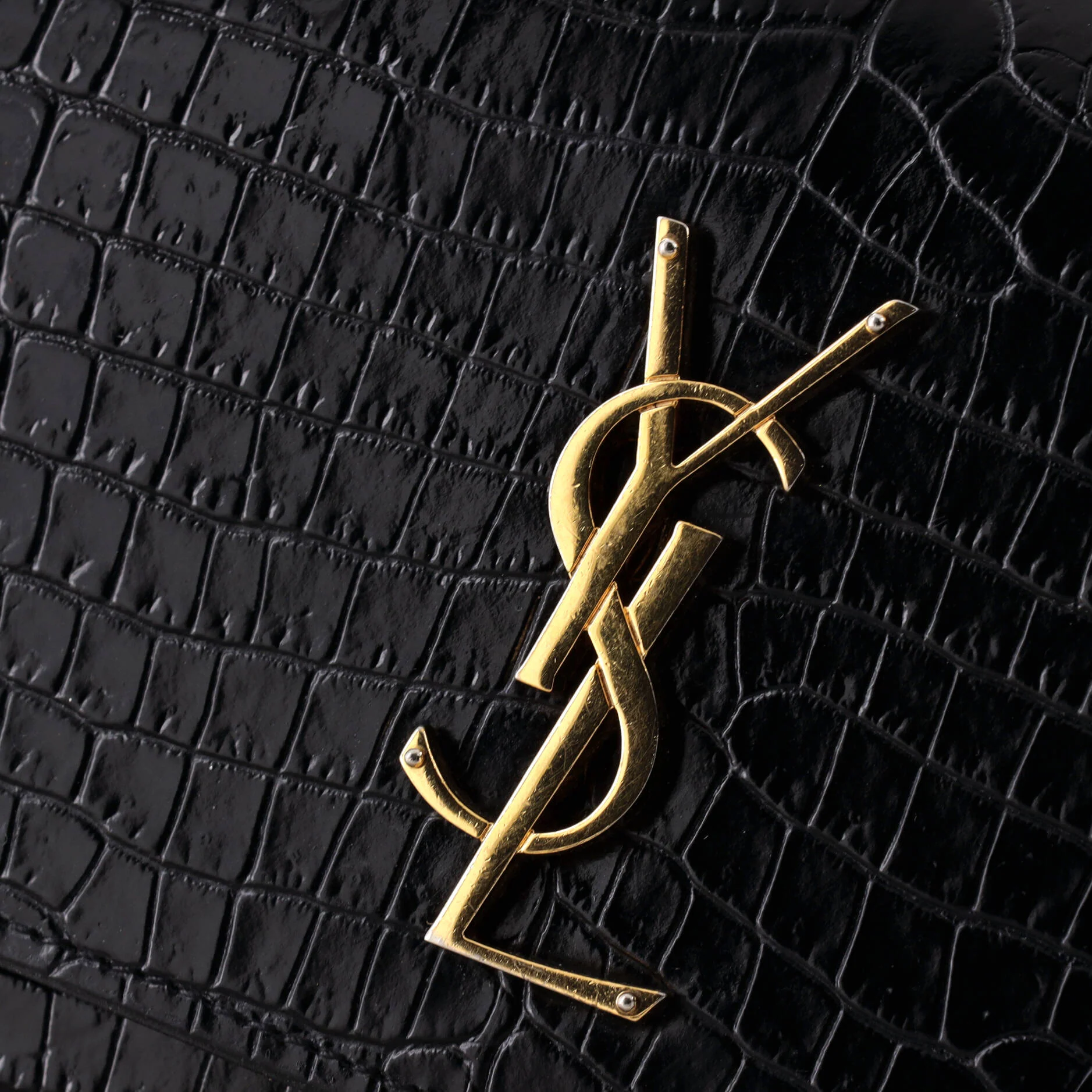 Sunset Crossbody Bag Crocodile Embossed Leather Medium - Image 6