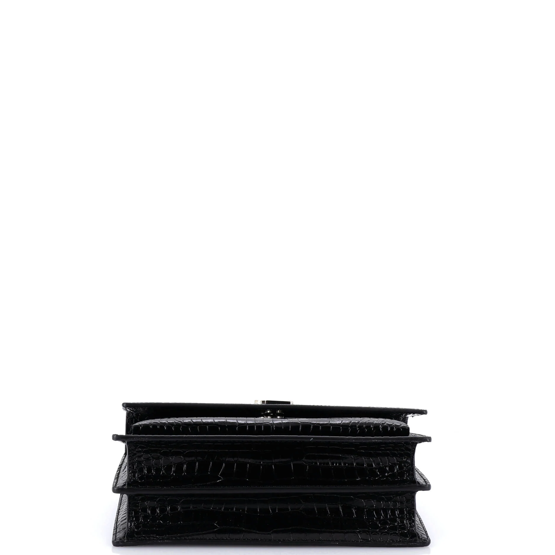 Sunset Crossbody Bag Crocodile Embossed Leather Medium - Image 4