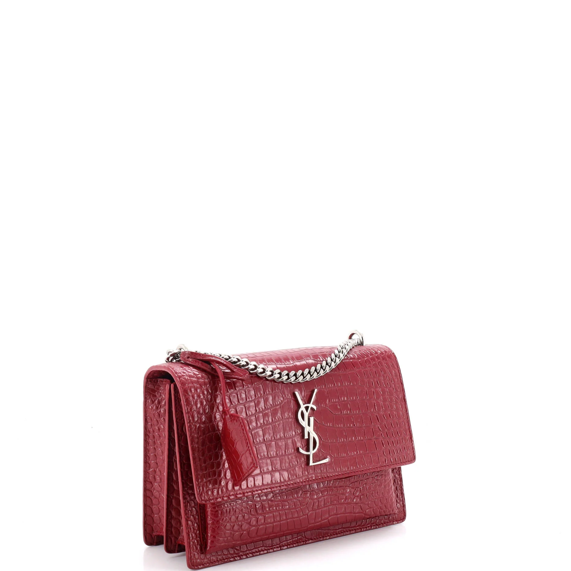 Sunset Crossbody Bag Crocodile Embossed Leather Medium - Image 2